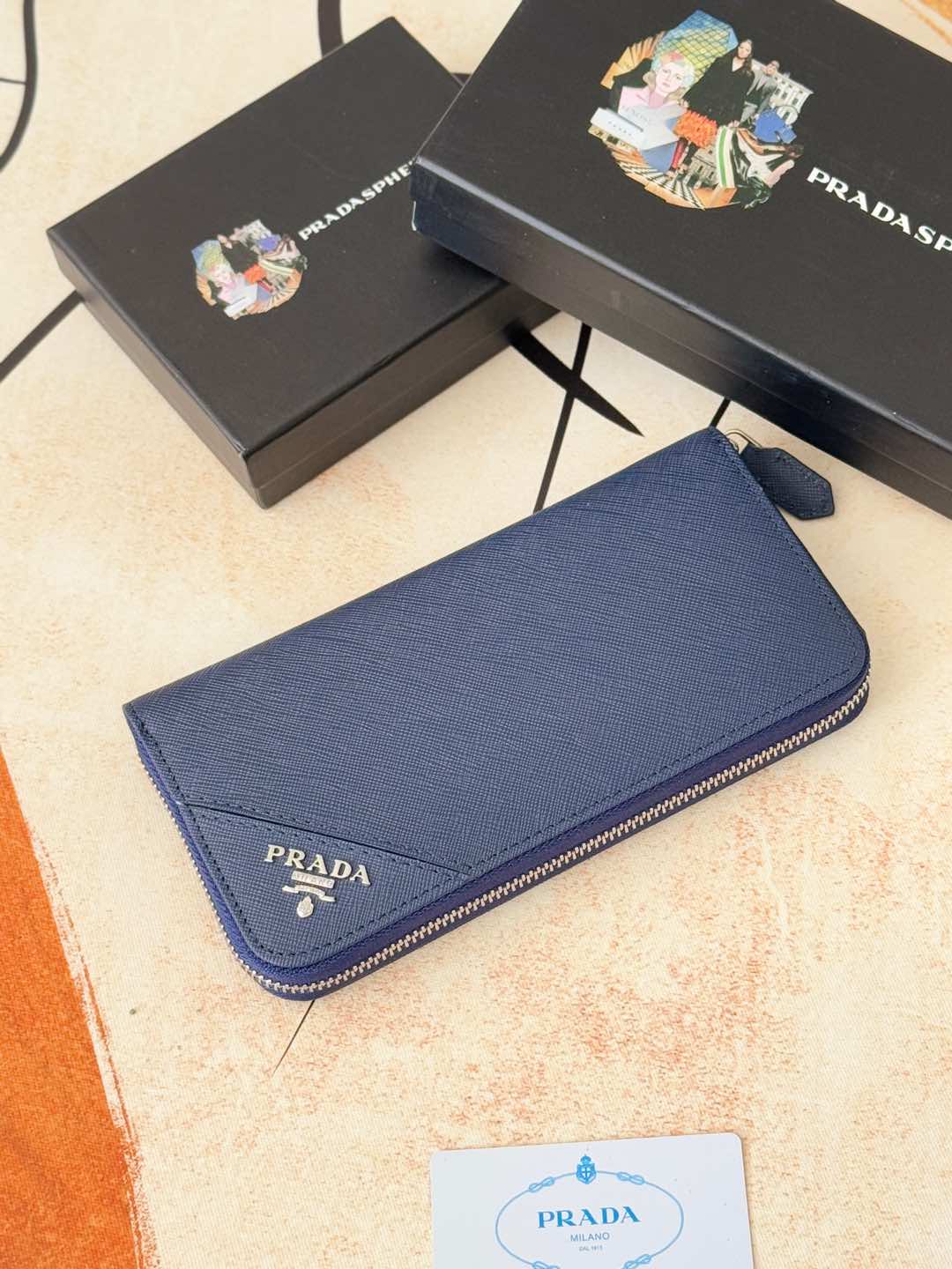 ZPクラシック小型ラウンドファスナー財布 - イタリア製高級牛皮使用