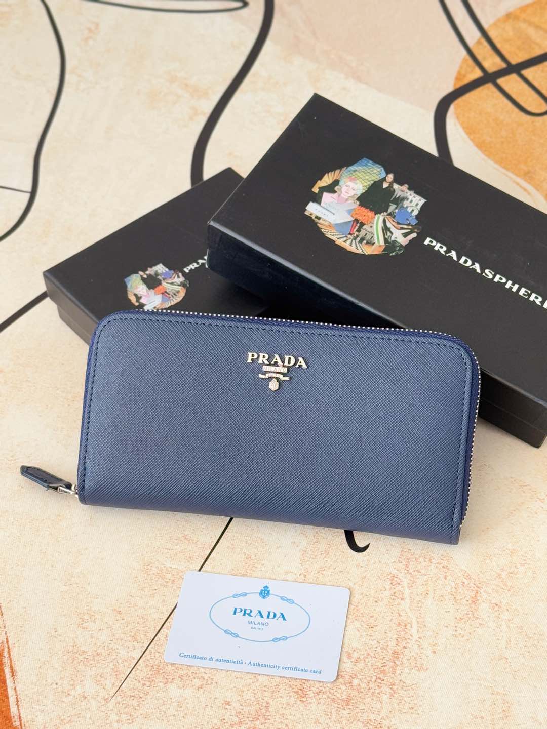 ZPクラシック小型ラウンドファスナー財布 - イタリア製高級牛革