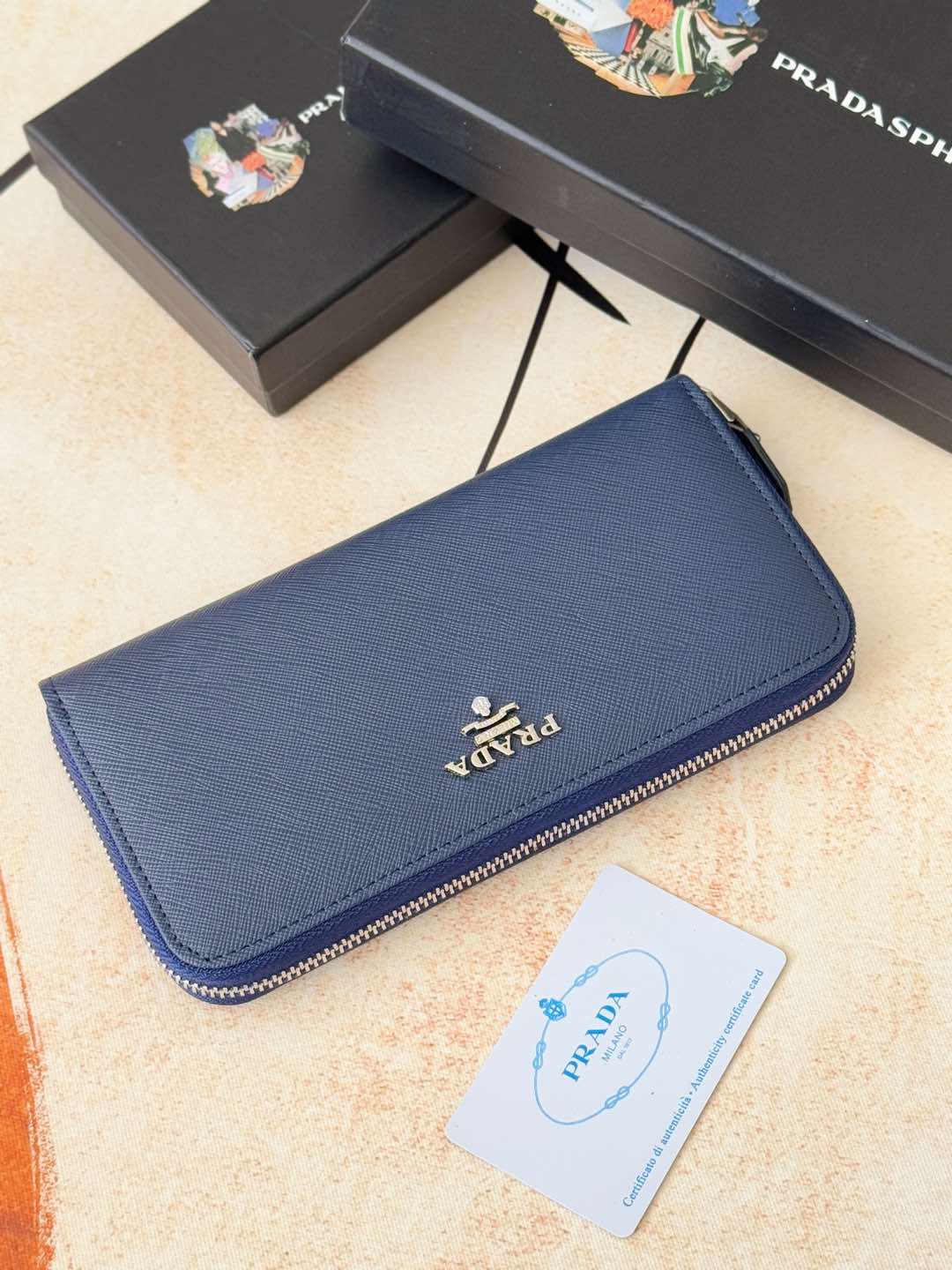 ZPクラシック小型ラウンドファスナー財布 - イタリア製高級牛革