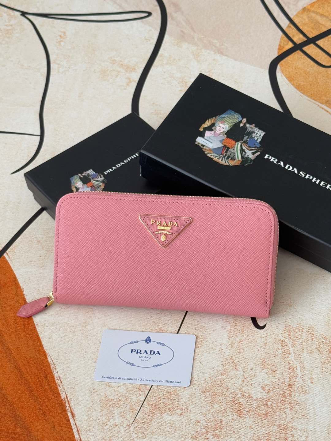 ZPクラシック小型単拉链財布 - イタリア製高級牛皮使用