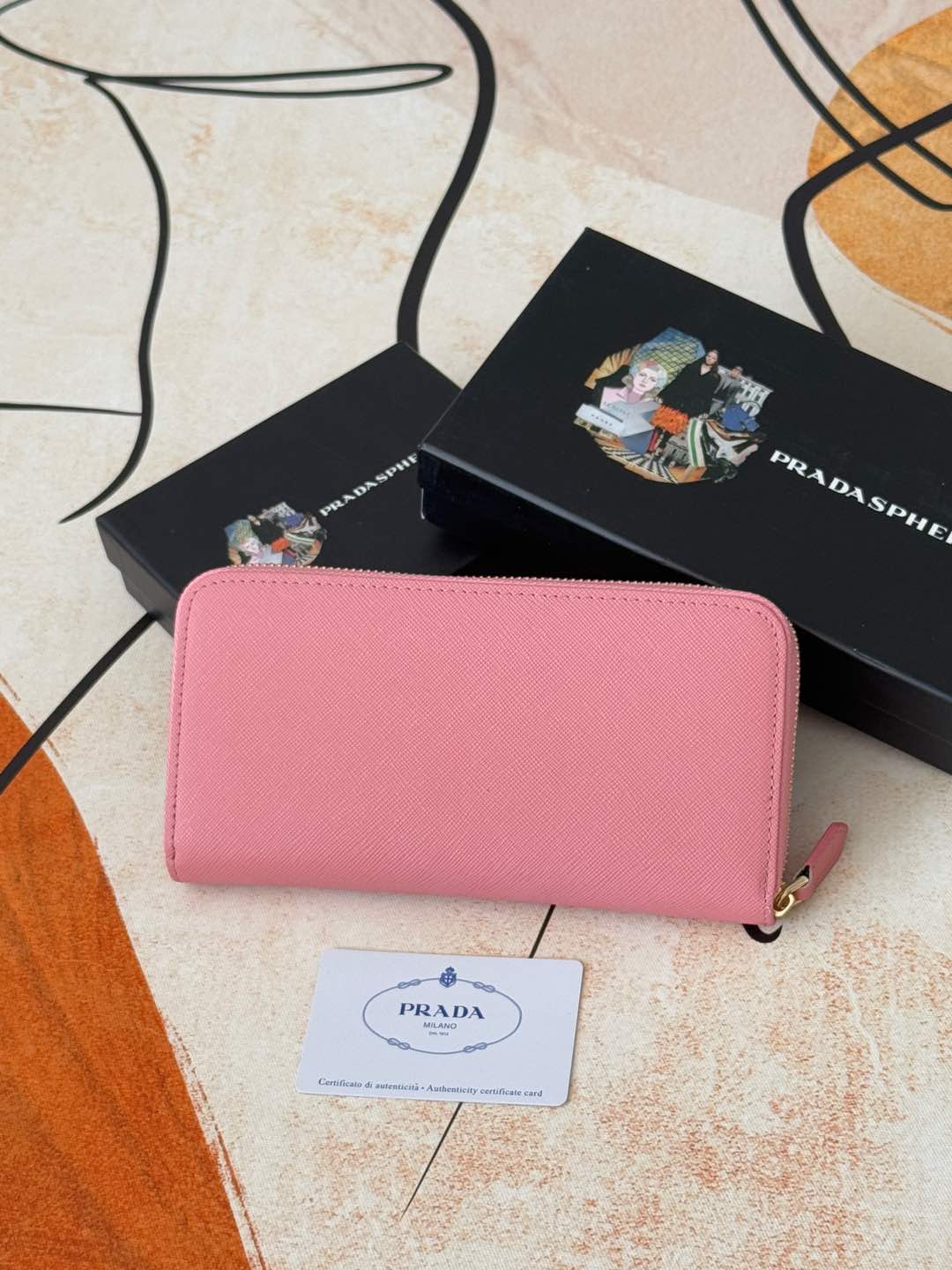 ZPクラシック小型単拉链財布 - イタリア製高級牛皮使用