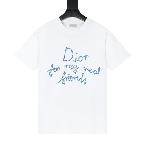 Dior 2025S New Pearl Logo Short Sleeve T-Shirt - Light Luxury Fashion 1 Dior 2025S New Pearl Logo Short Sleeve T-Shirt - Light Luxury Fashion