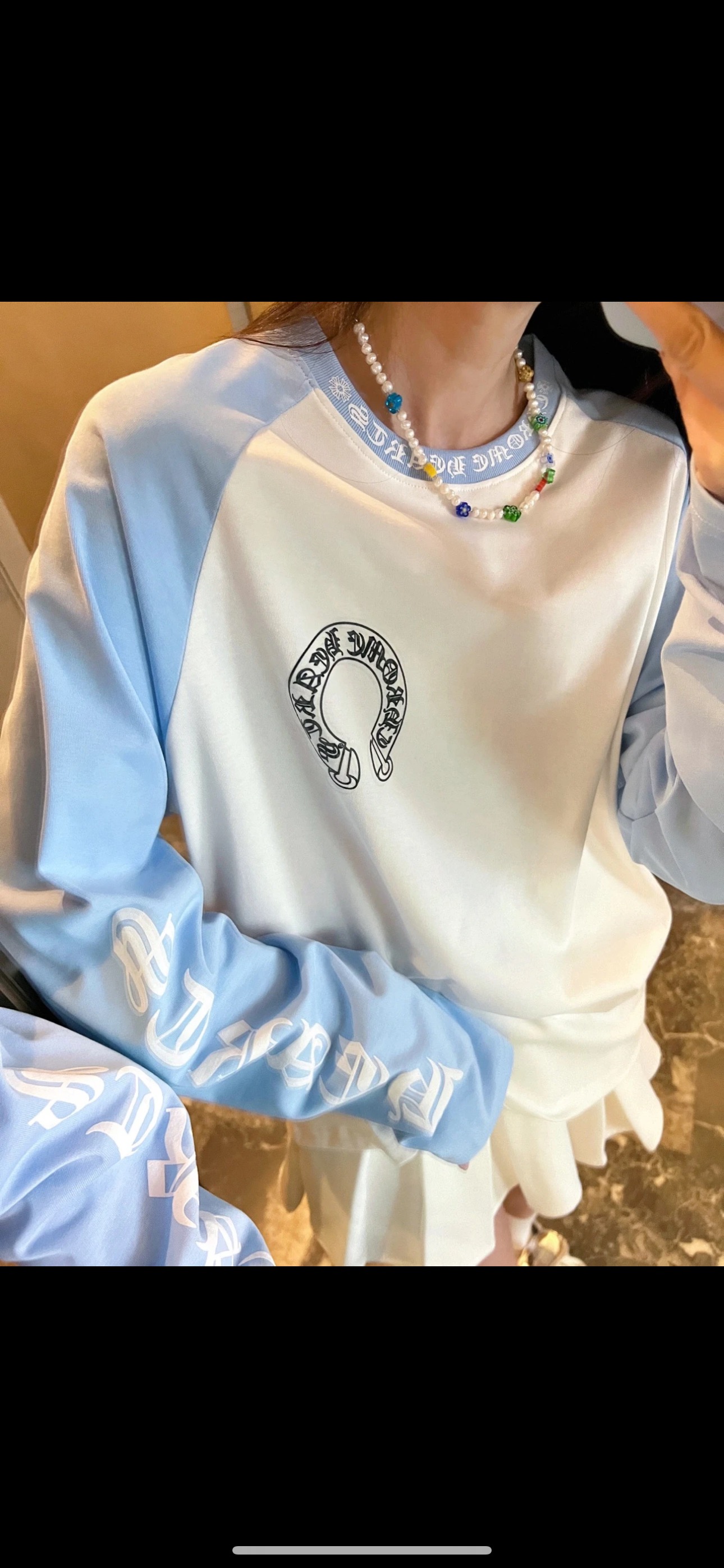 Chrome Hearts 克罗心 发泡马蹄长袖T恤 上身效果