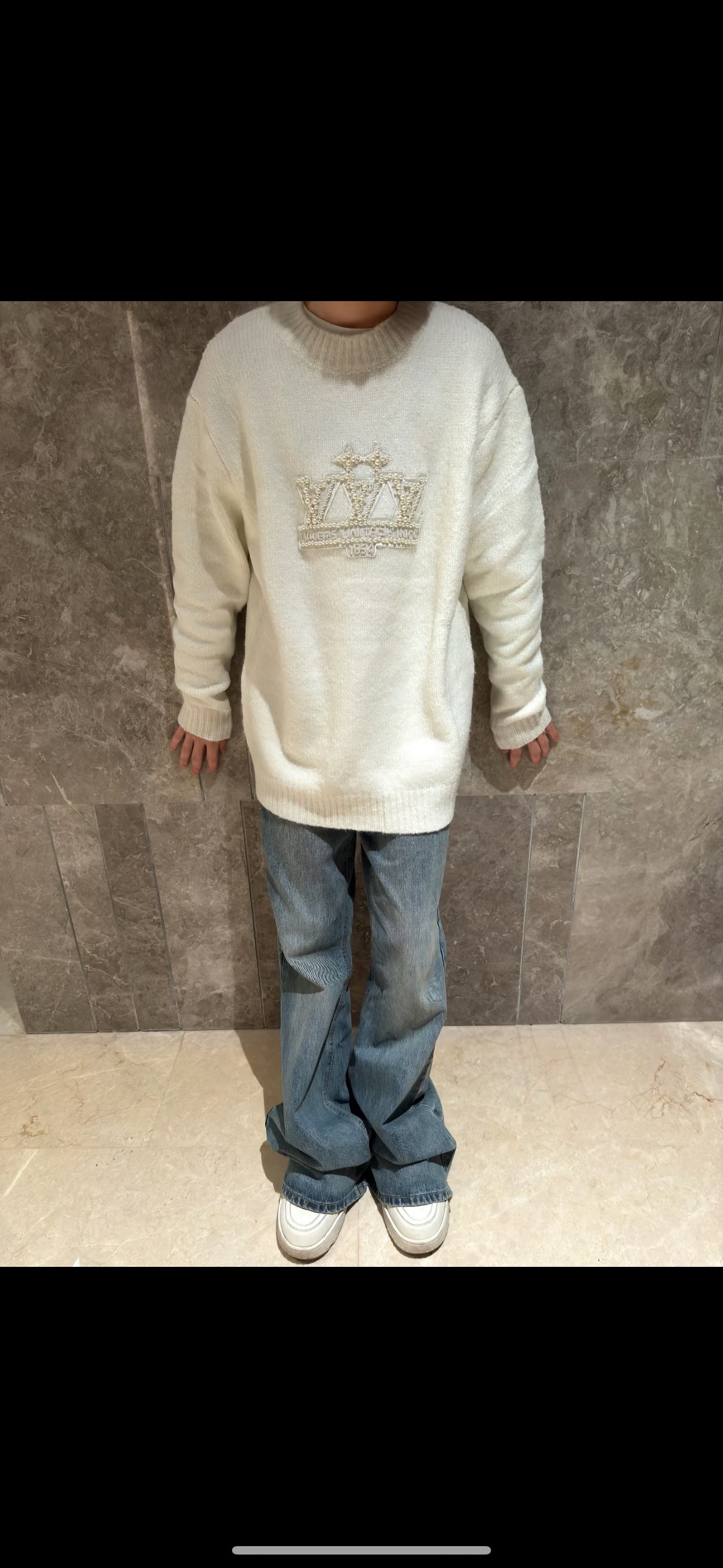 路易威登/louis vuitton 2025fw新款串珠毛衣 上身效果