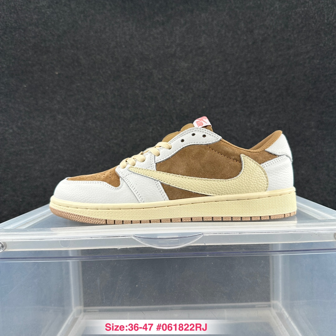 公司级Air Jordan 1 Jordan1代低帮复古潮流 防滑耐磨 运动休闲鞋 Reverse Mocha Travis Scott联名/倒钩30/❤️尺码:36-47!9