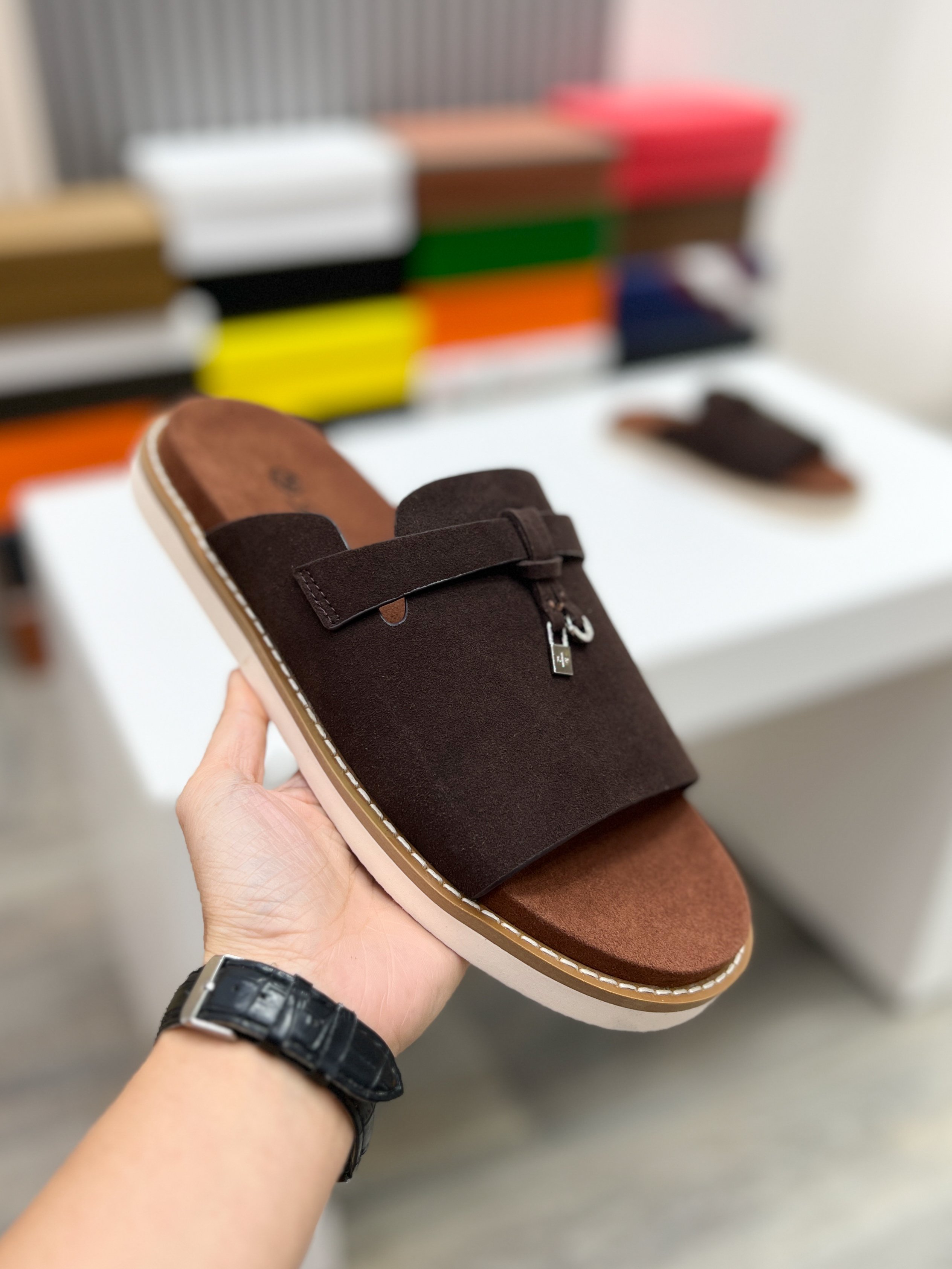 Loro Piana Classic Luxury Leather Shoe Loafer Ref 7