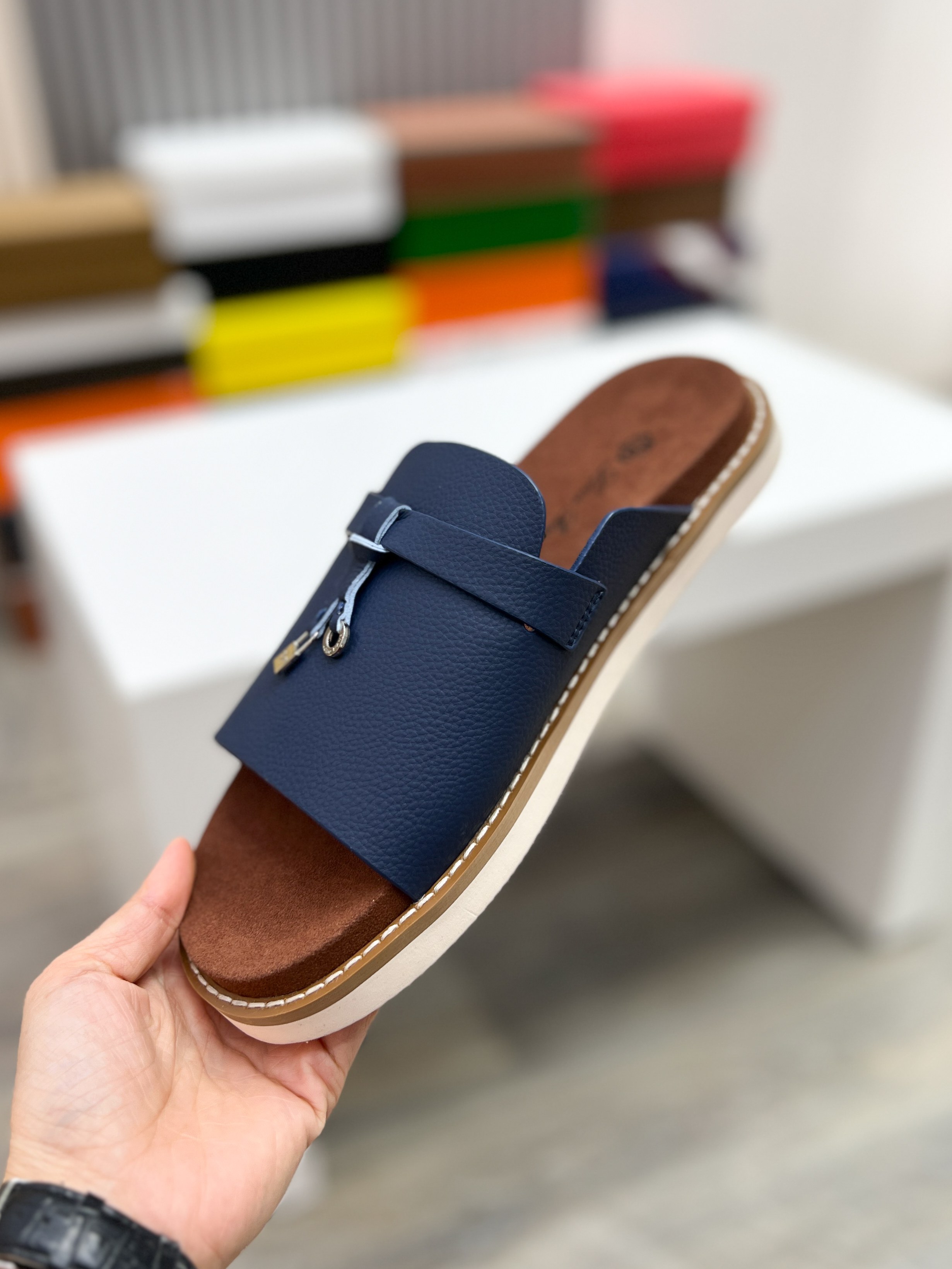 诺悠翩雅 Loro Piana 经典高奢皮鞋鞋履高跟鞋 #87AA927B 9