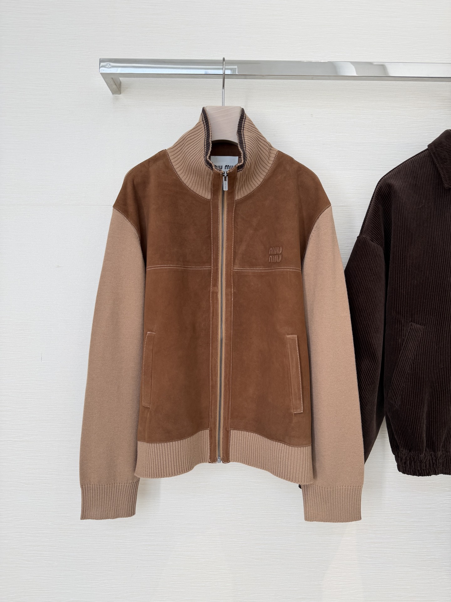 Miu Miu Suede & Cashmere Blend Cardigan – Cozy Autumn Knitwear