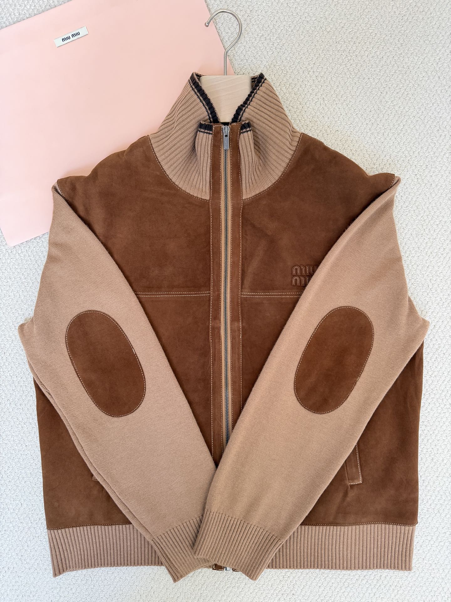 Miu Miu Suede & Cashmere Blend Cardigan - Cozy Autumn Knitwear 8 i1763947447695 7313 0 6