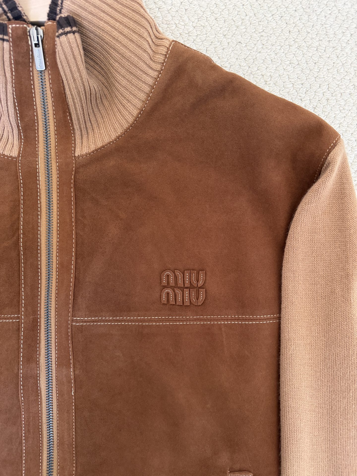 Miu Miu Suede & Cashmere Blend Cardigan - Cozy Autumn Knitwear 7 i1763947447844 3786 0 4
