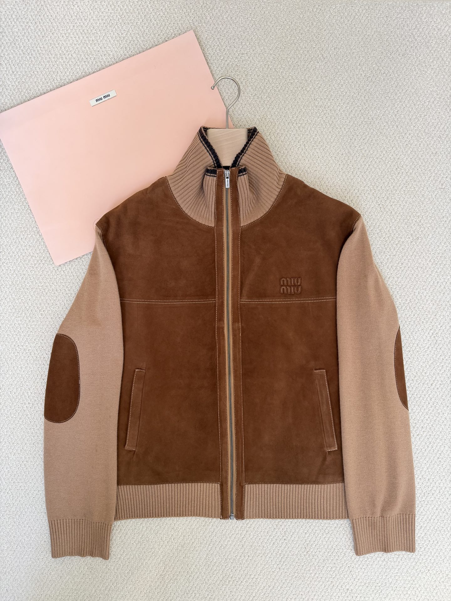 Miu Miu Suede & Cashmere Blend Cardigan - Cozy Autumn Knitwear 4 i1763947449700 9665 0 2