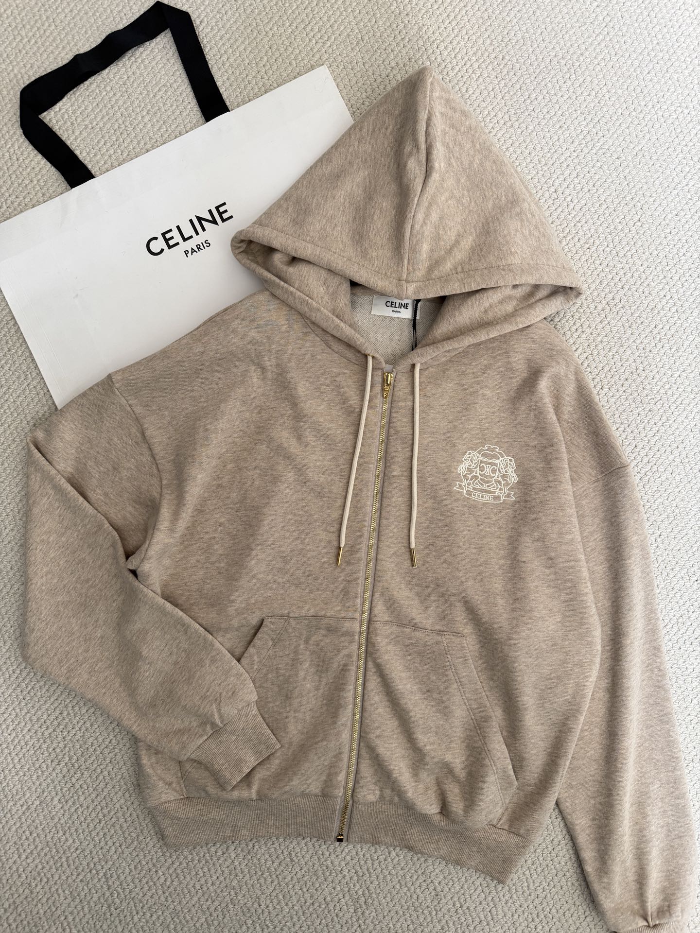 Celine Oat Hoodie: Soft Cotton-Cashmere Blend, Chic Embroidered Design 8 i1765155097811 9113 0 6