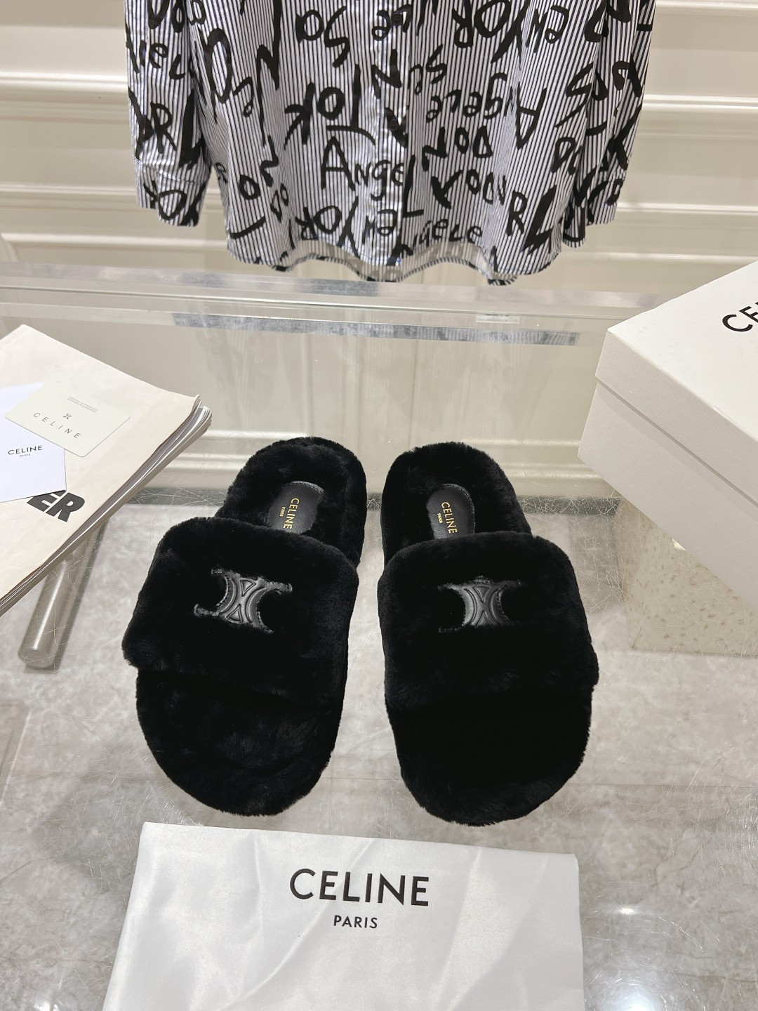 Celine AAA+
 Shoes Slippers Outlet Sale Store
 PU TPU Wool Fall/Winter Collection