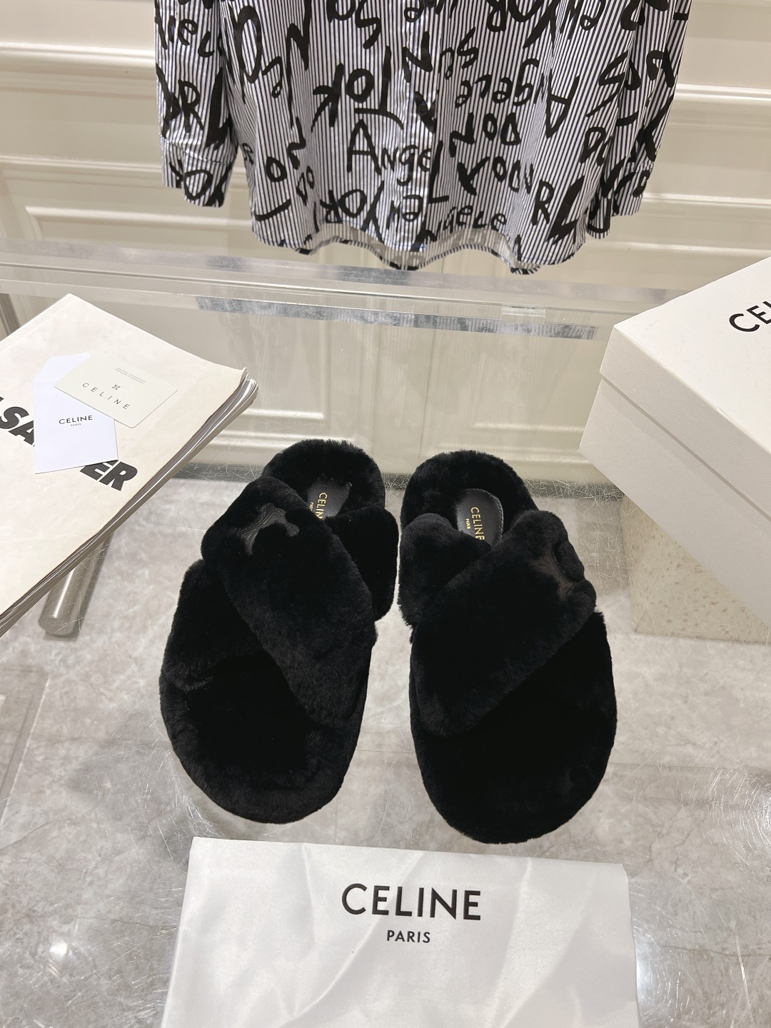 Celine Luxury
 Shoes Slippers PU TPU Wool Fall/Winter Collection