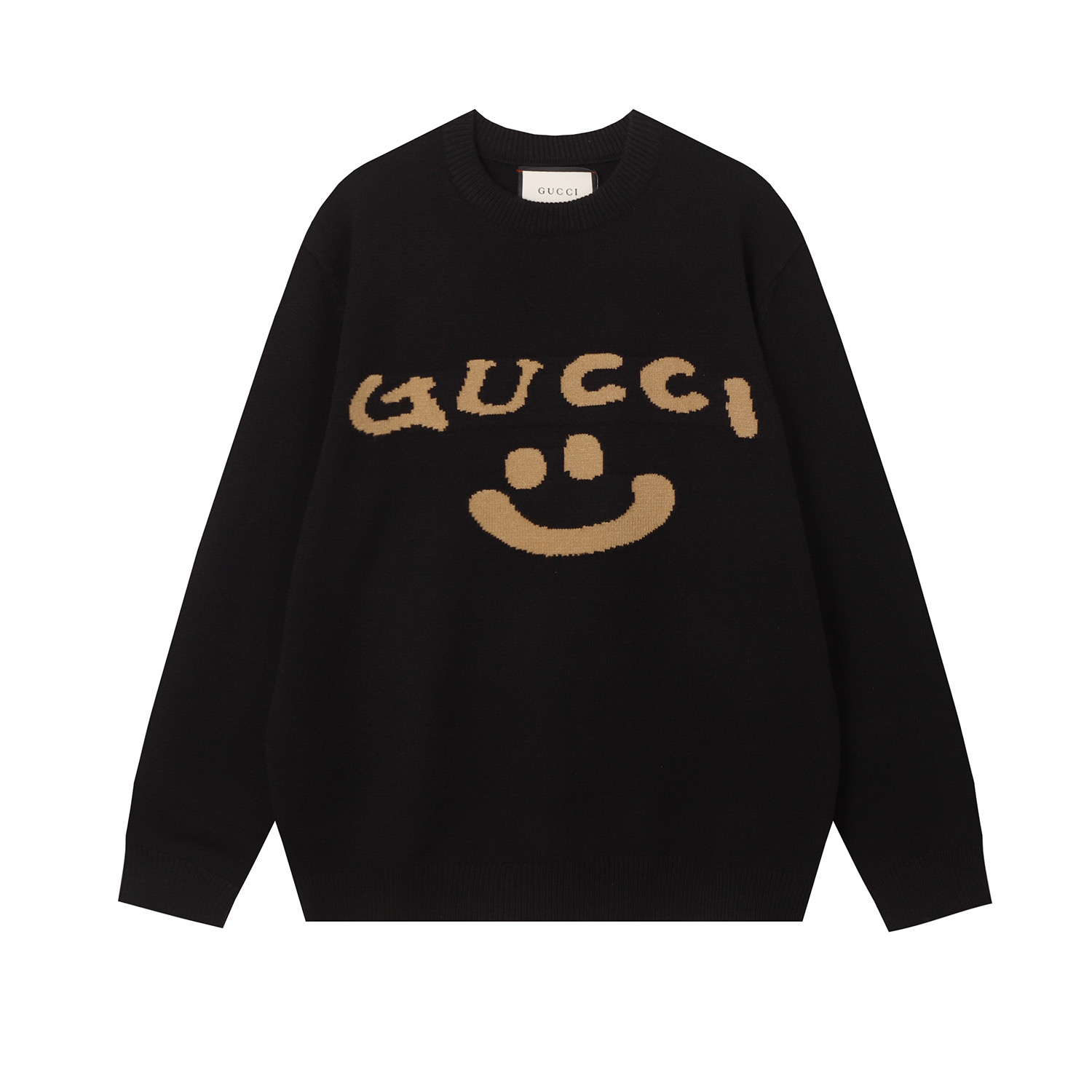🔥🔥🔥Versión alta 2023 Otoño/Invierno Nuevo estilo popular de Gu con logo de letras sonrientes y jacquard, suéter de c…
