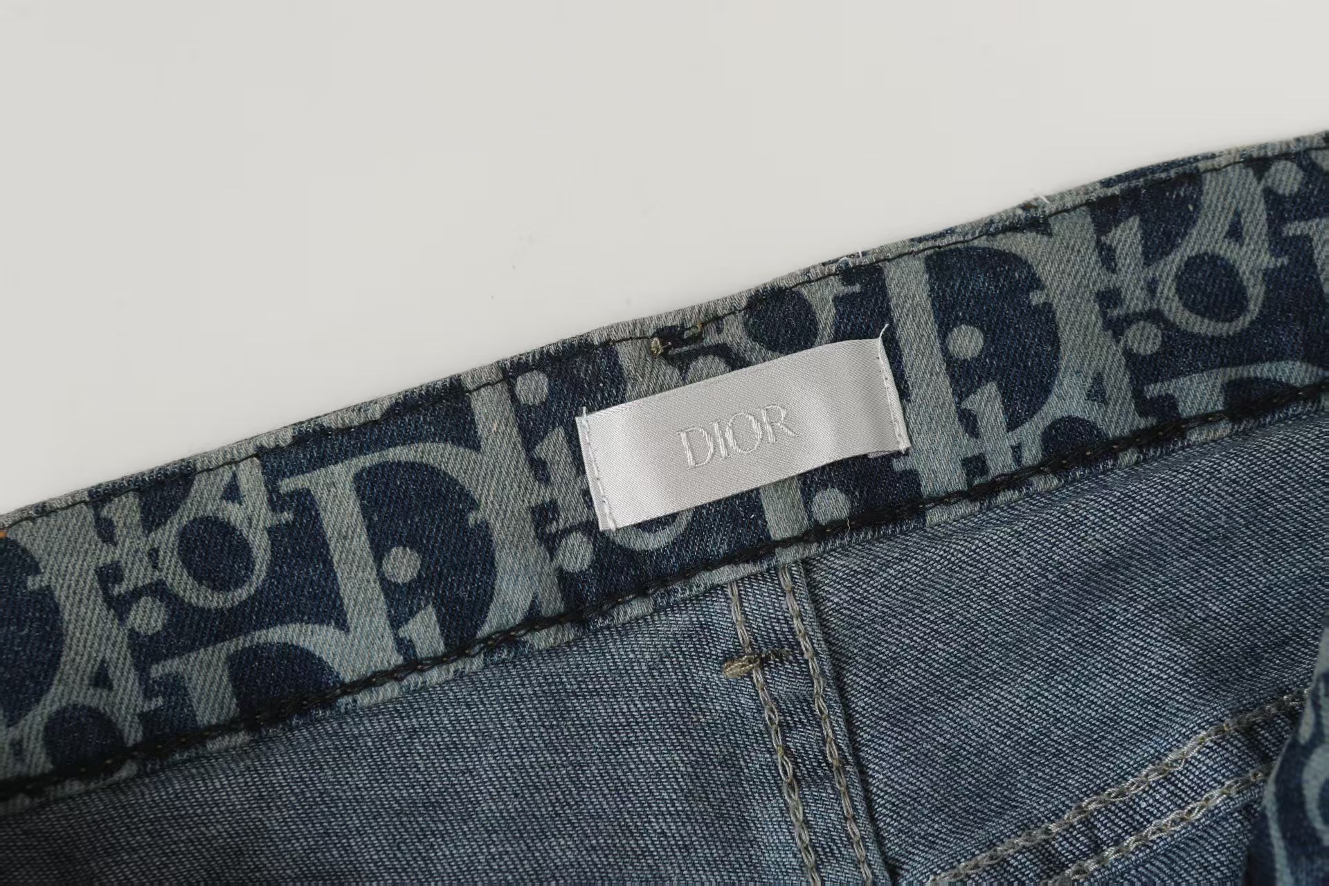 Dior 迪奥Dior提花休闲满印牛仔裤修身同款直筒男女休闲长裤