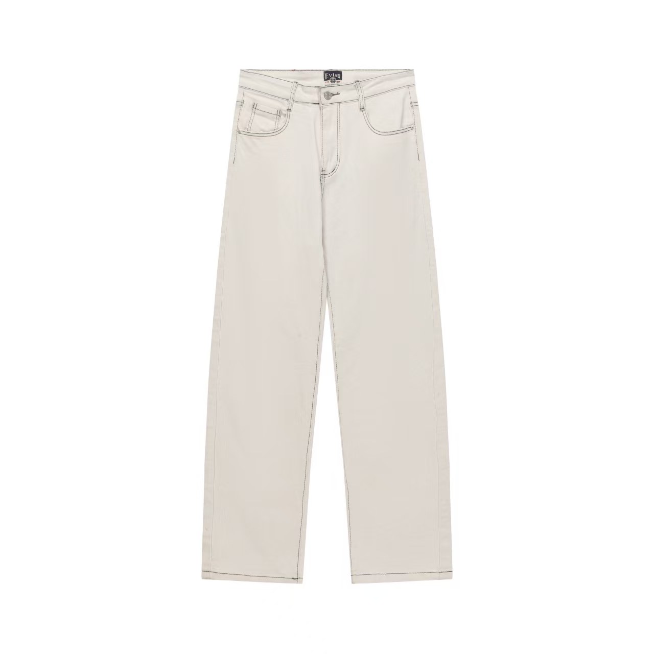 P125 EVISU Fukujin pantalones casuales ajustados con bordado y lavado blanco. Color: color de la imagen. Tall…