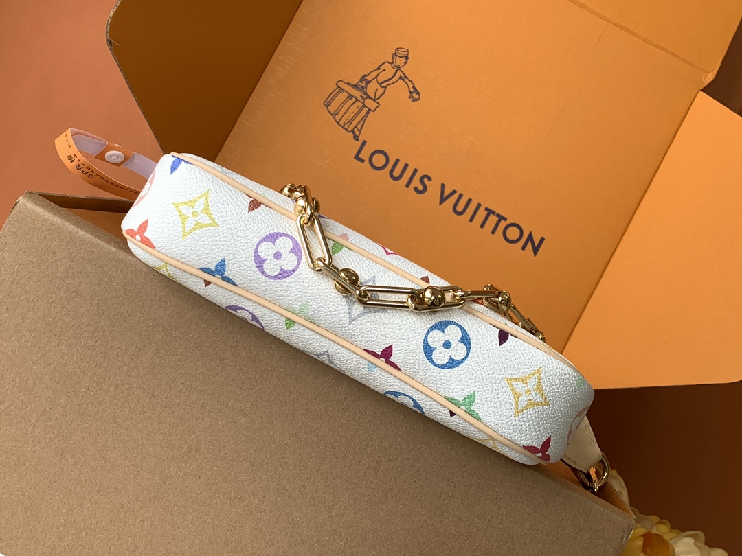 Louis Vuitton 全钢M13404 本款Pochette Accessoires手袋取材涂层帆布