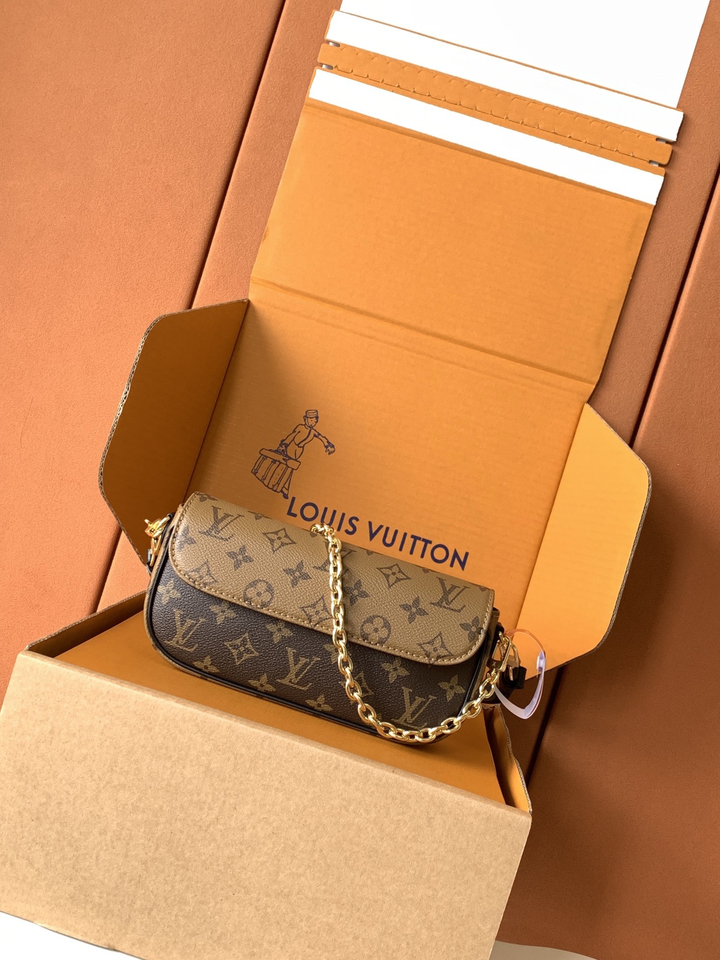 【特级MB163c芯片版原厂皮】WALLET ON CHAIN IVY 手袋型号:M26587黄花材料: