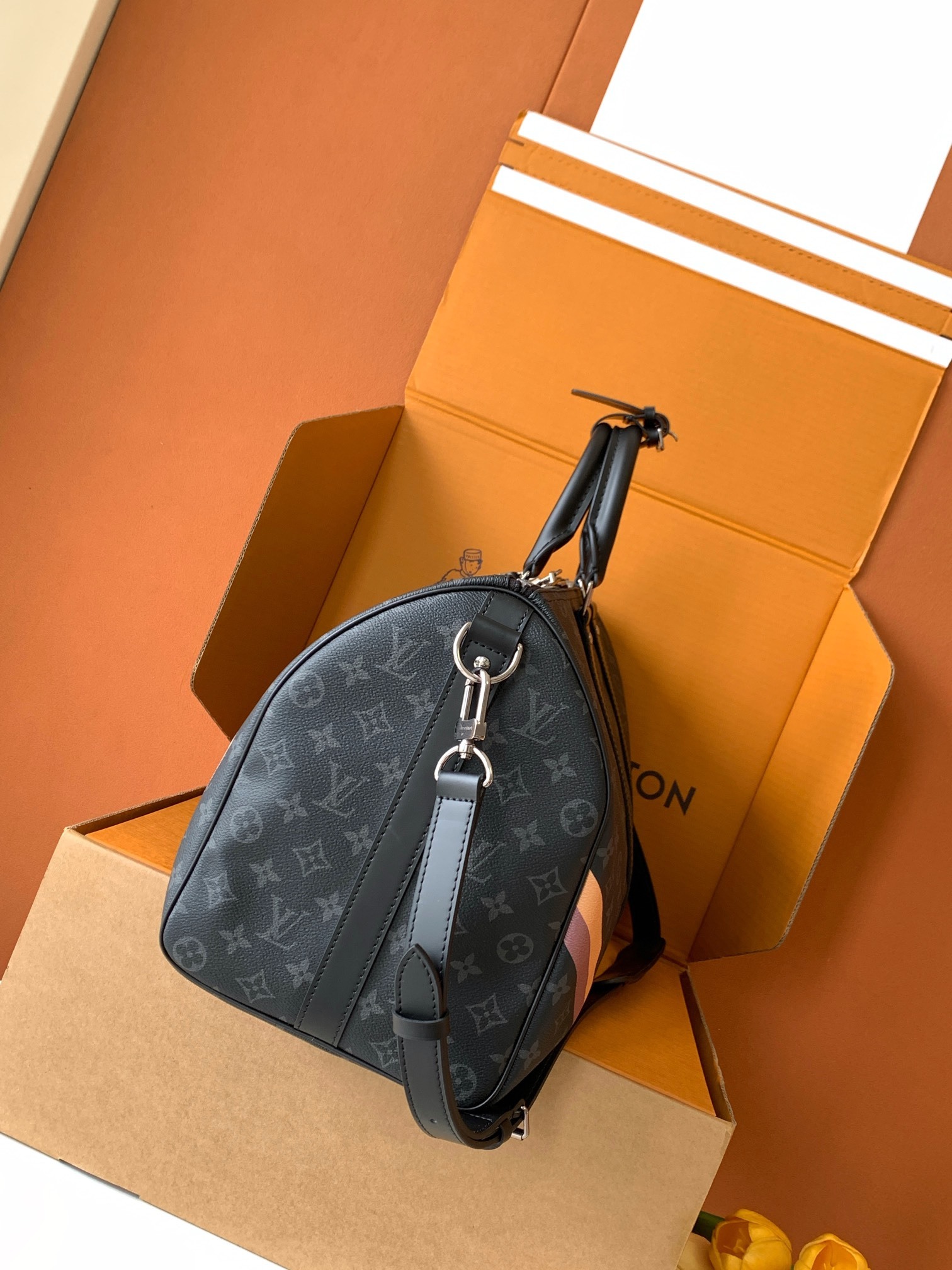 💋 新款丝印(全钢五金)【特级芯片版:配全套专柜包装】 KEEPALL 45 MON MONOGRAM