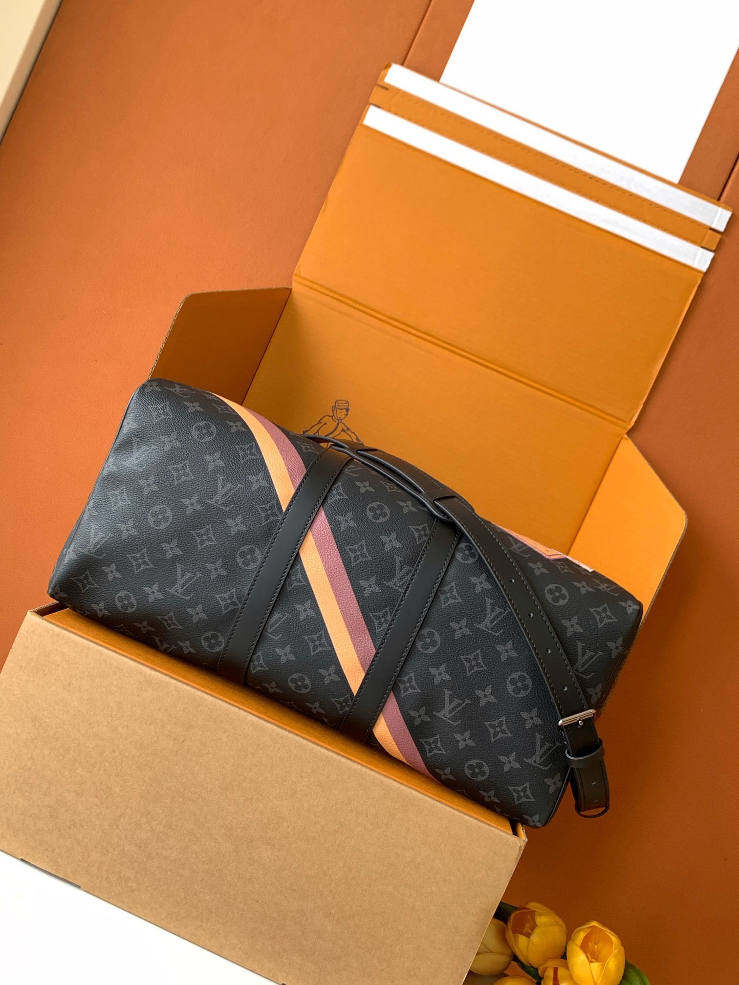 💋 新款丝印(全钢五金)【特级芯片版:配全套专柜包装】 KEEPALL 45 MON MONOGRAM