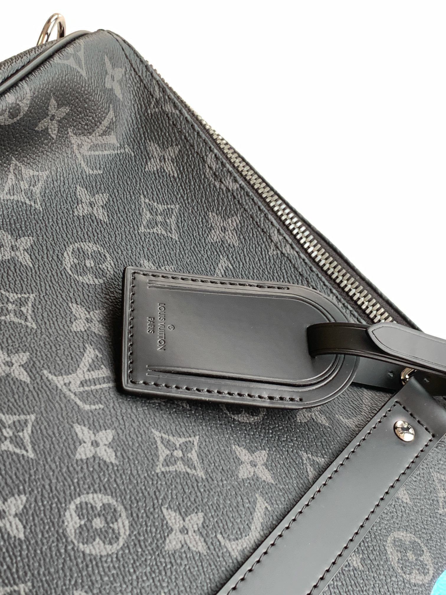 黑花55CM 全钢五金 163c01变码芯片个性化定制本款 Keepall 55 Bandoulière