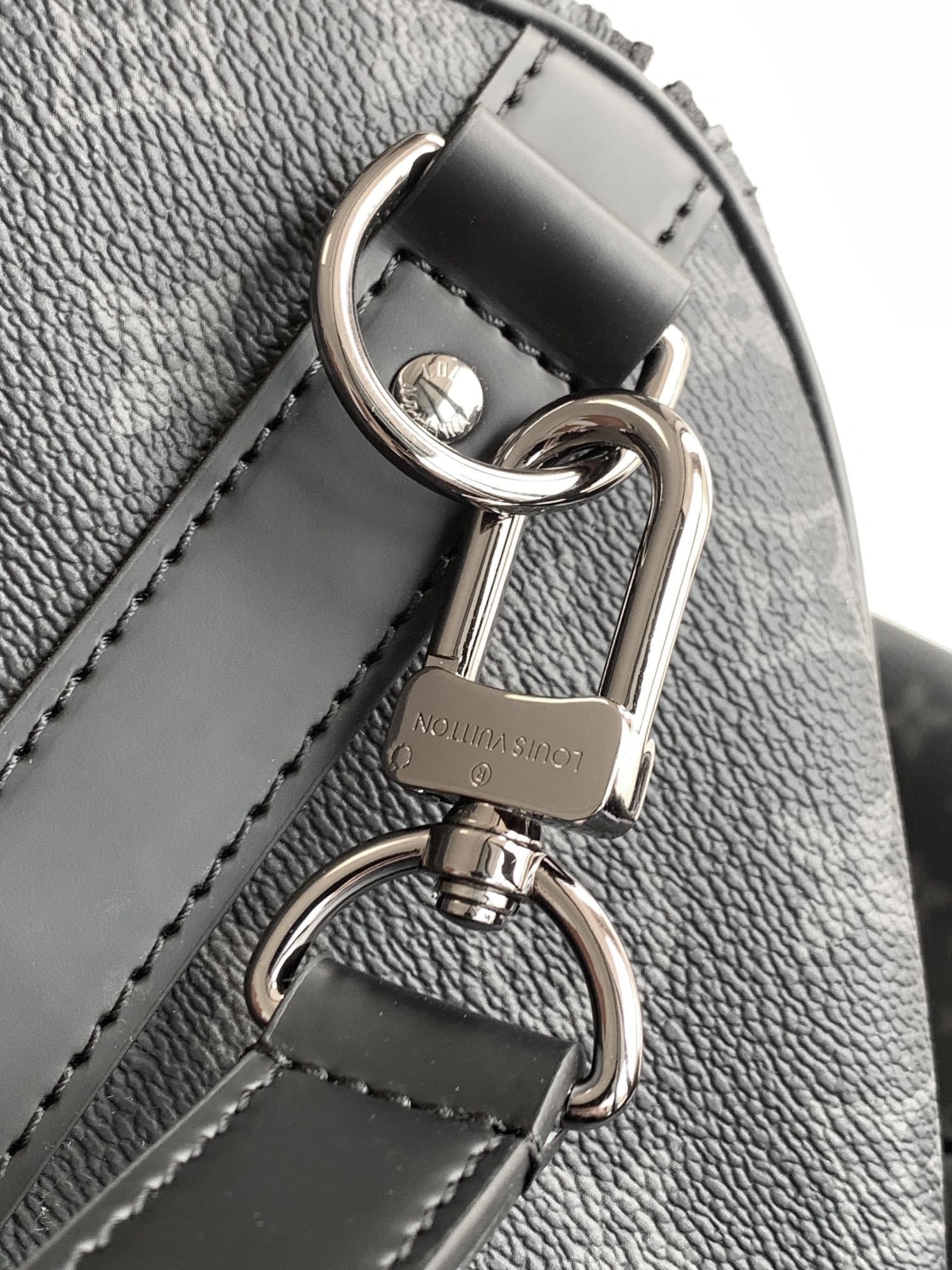 黑花55CM 全钢五金 163c01变码芯片个性化定制本款 Keepall 55 Bandoulière