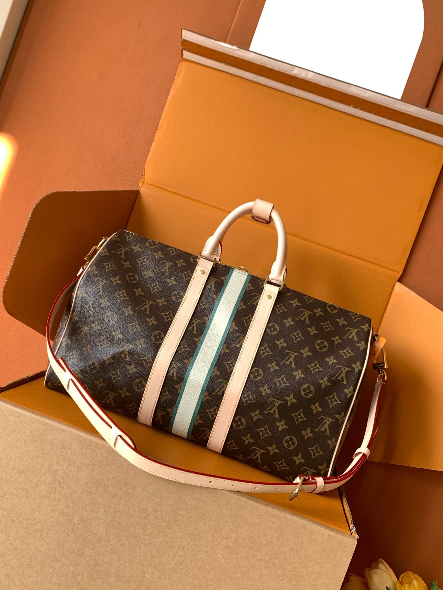 【特级MB原厂皮芯片版】KEEPALL BANDOULIÈRE 45 旅行袋型号:材料:A级全钢五金,进