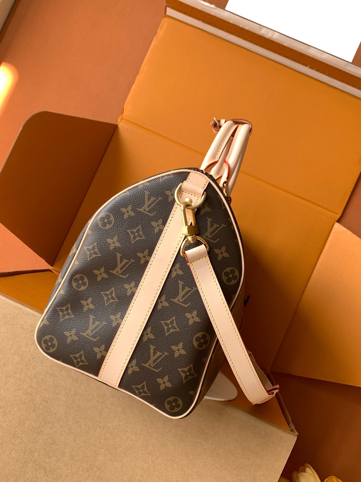 【特级MB原厂皮芯片版】KEEPALL BANDOULIÈRE 45 旅行袋型号:材料:A级全钢五金,进