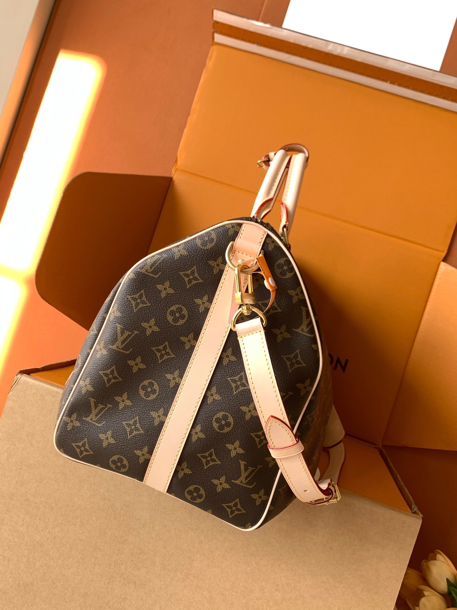 【特级MB原厂皮芯片版】KEEPALL BANDOULIÈRE 50 旅行袋型号:材料:A级全钢五金,进