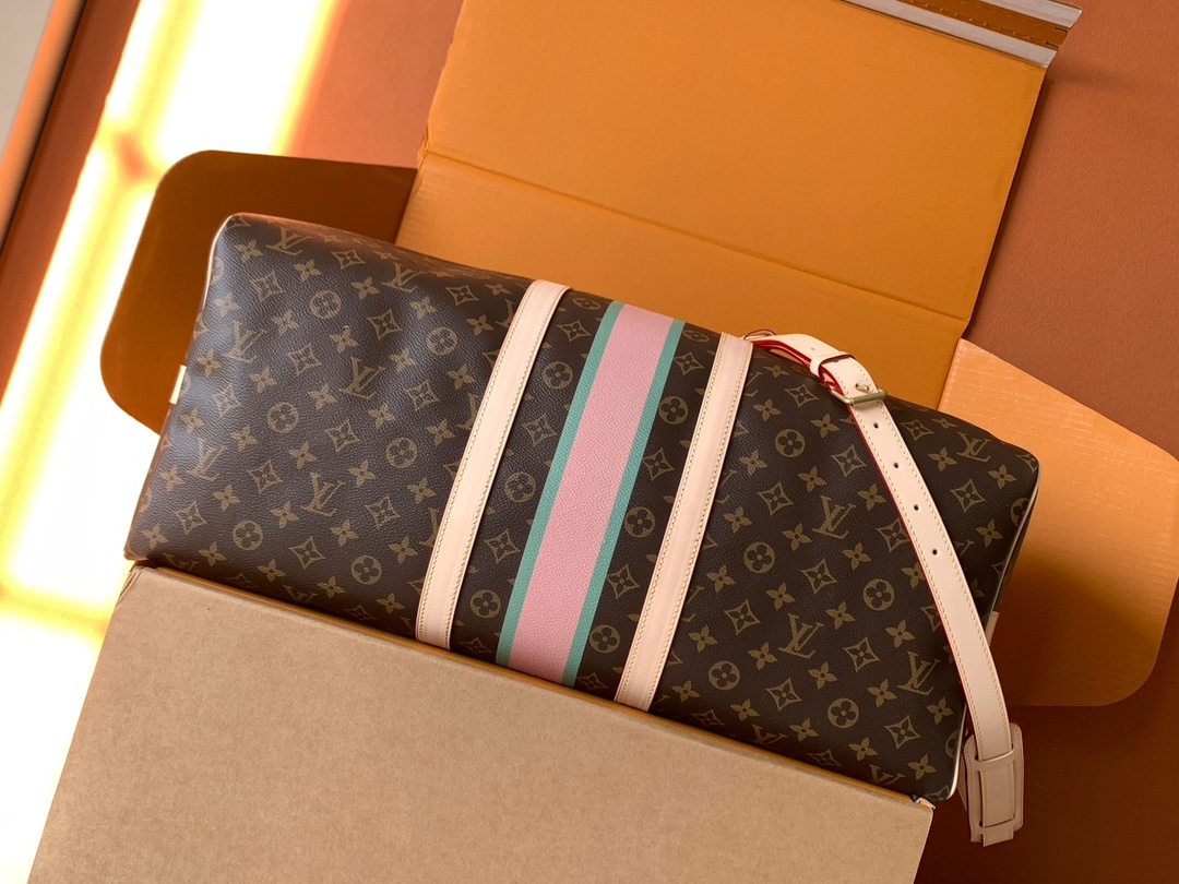 【特级MB原厂皮芯片版】KEEPALL BANDOULIÈRE 55 旅行袋型号:材料:A级全钢五金,进