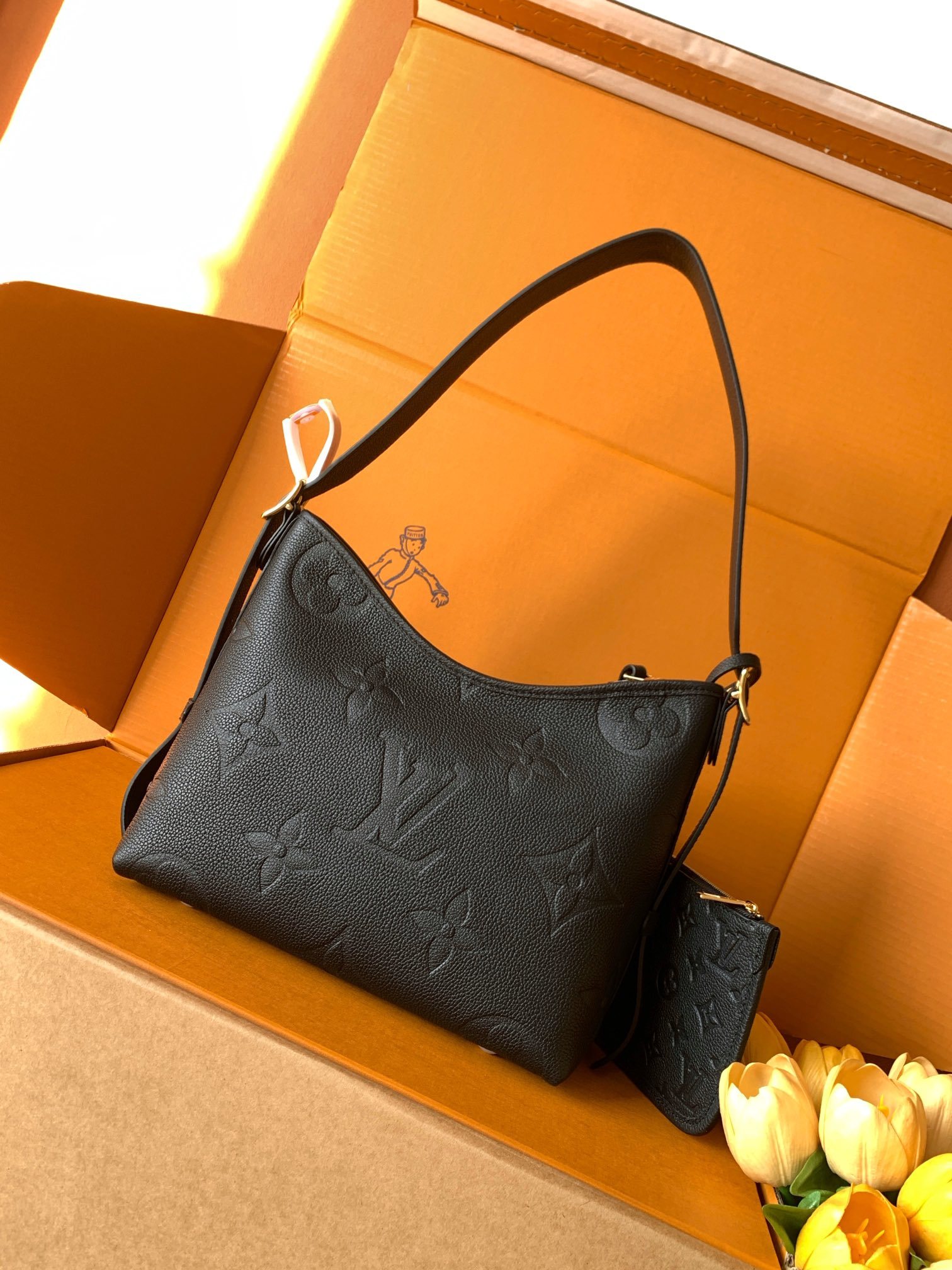 【特级MB芯片版原厂皮】 CarryAll 小号手袋取材 Mono gram Empreinte 压纹皮