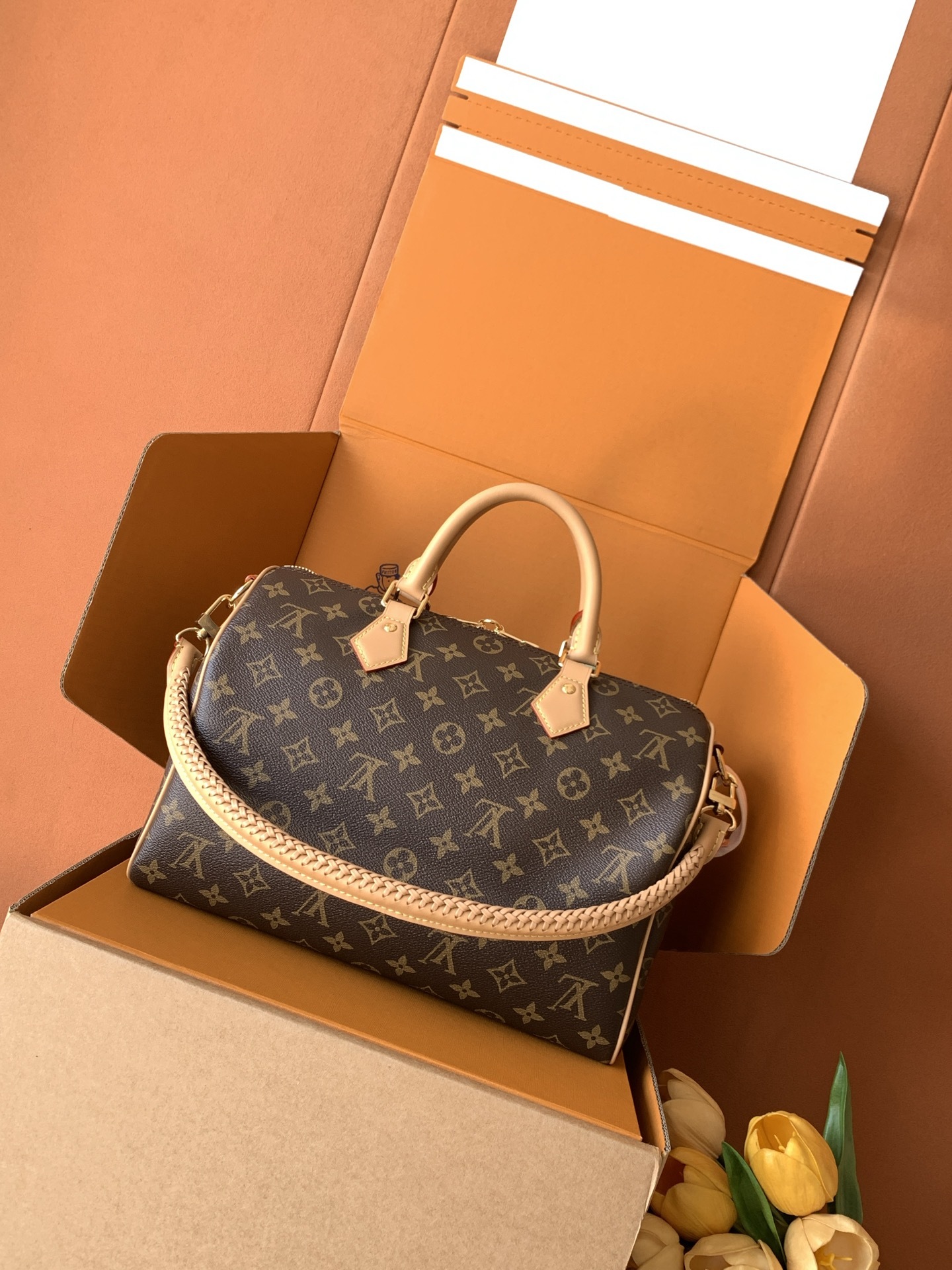 【特级MB163c芯片版 M15107 】本款 Speedy Soft 30 Lucky 手袋为 Mon