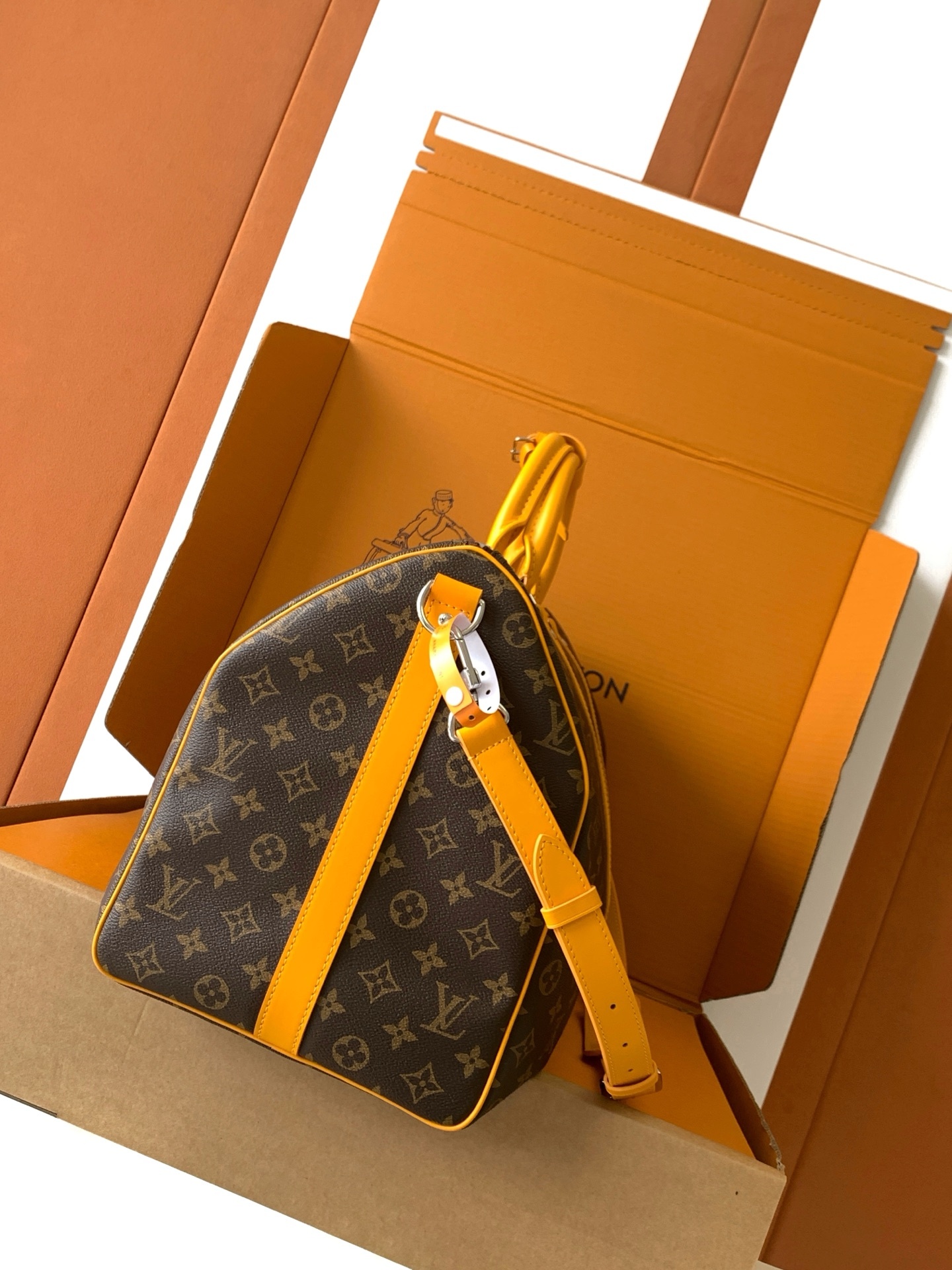 M12634【原厂皮 全钢 芯片版配全套专柜包装】 KEEPALL BANDOULIÈRE 50 旅行袋