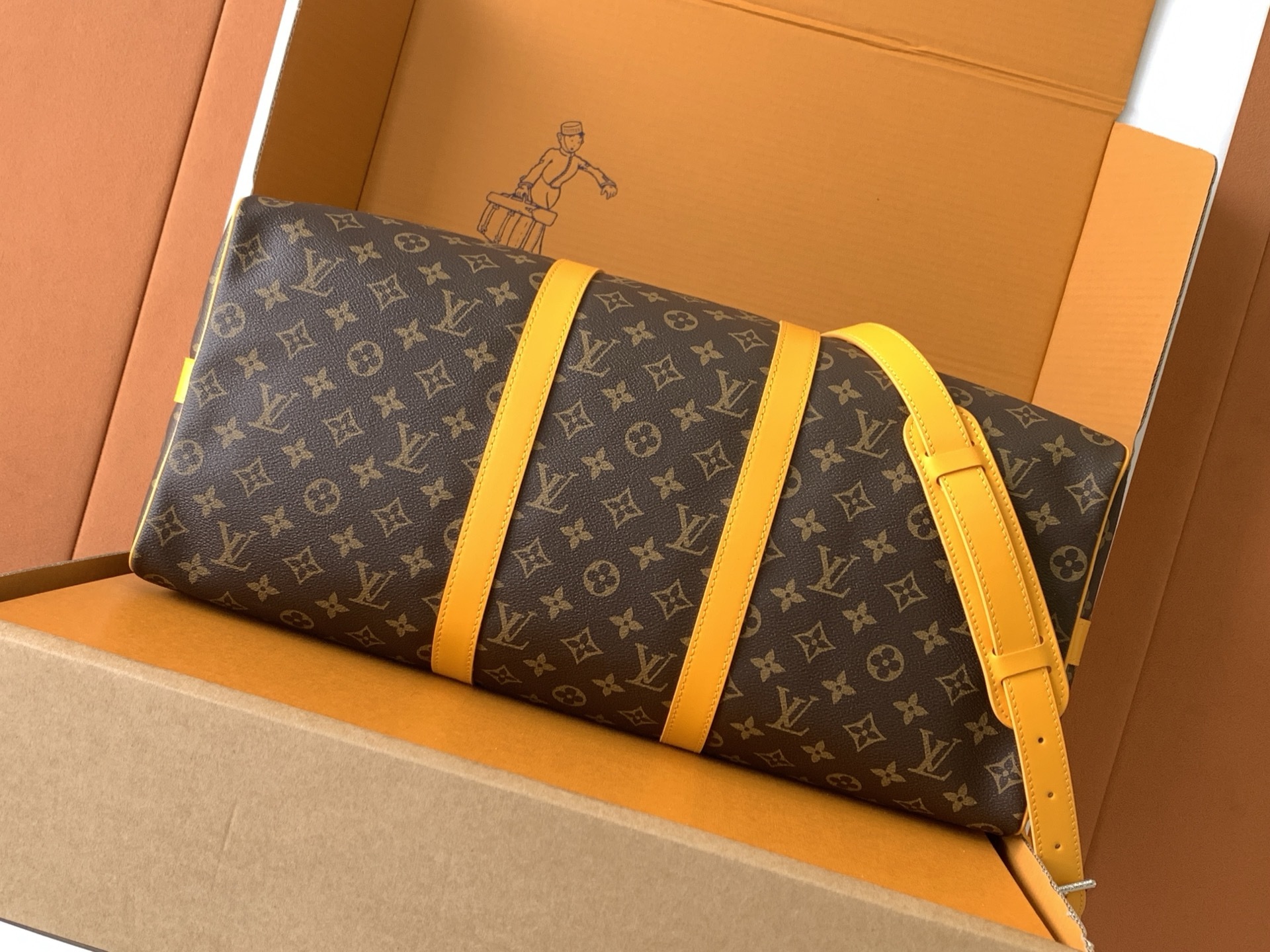 M12634【原厂皮 全钢 芯片版配全套专柜包装】 KEEPALL BANDOULIÈRE 50 旅行袋