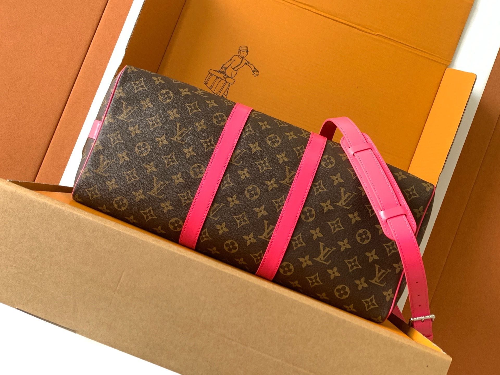 M13807【原厂皮 全钢 芯片版配全套专柜包装】 KEEPALL BANDOULIÈRE 45 旅行袋