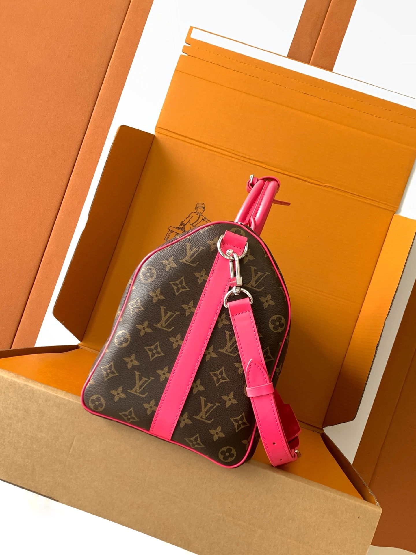 M13807【原厂皮 全钢 芯片版配全套专柜包装】 KEEPALL BANDOULIÈRE 45 旅行袋