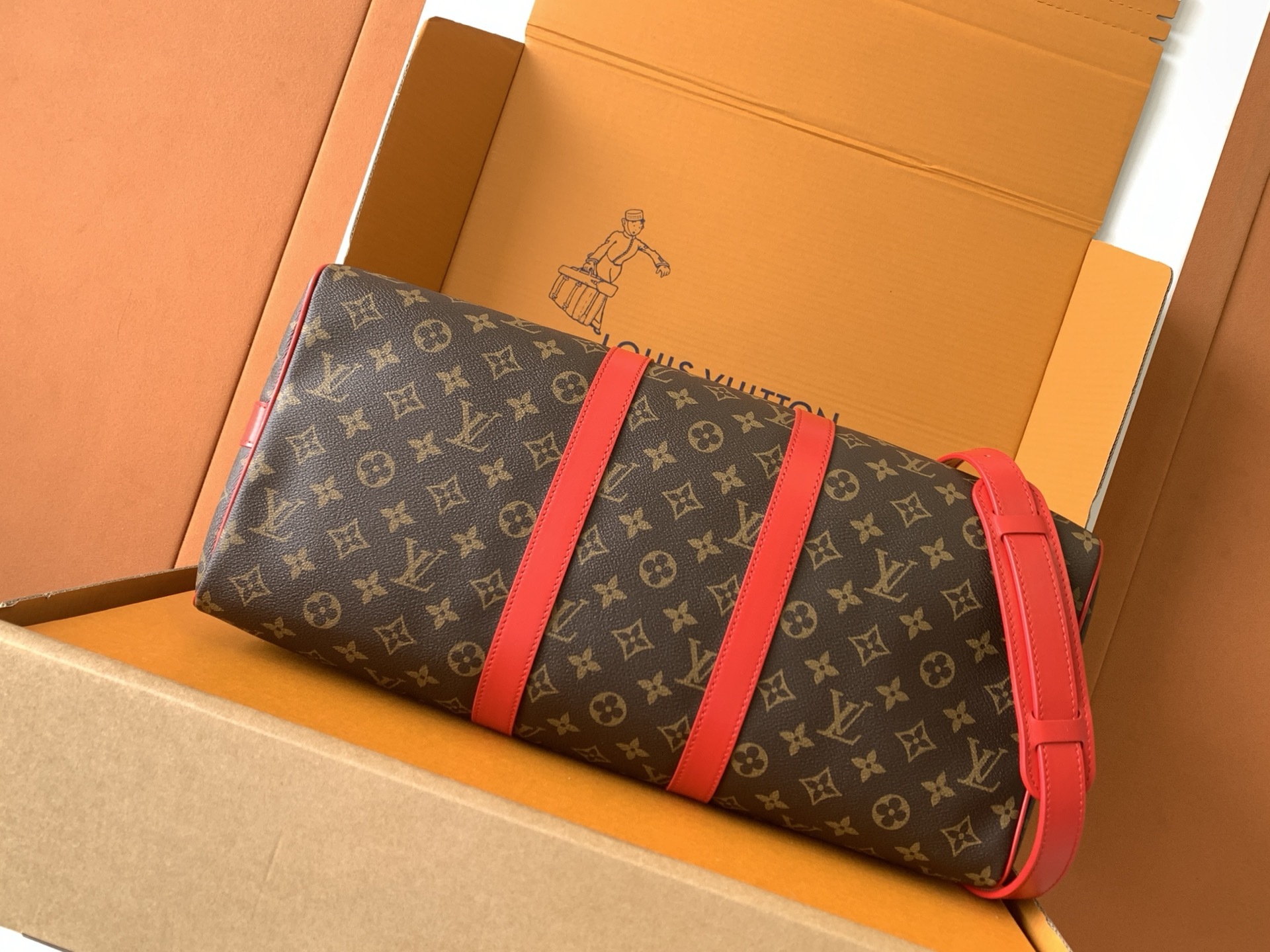 M13808【原厂皮 全钢 芯片版配全套专柜包装】 KEEPALL BANDOULIÈRE 45 旅行袋