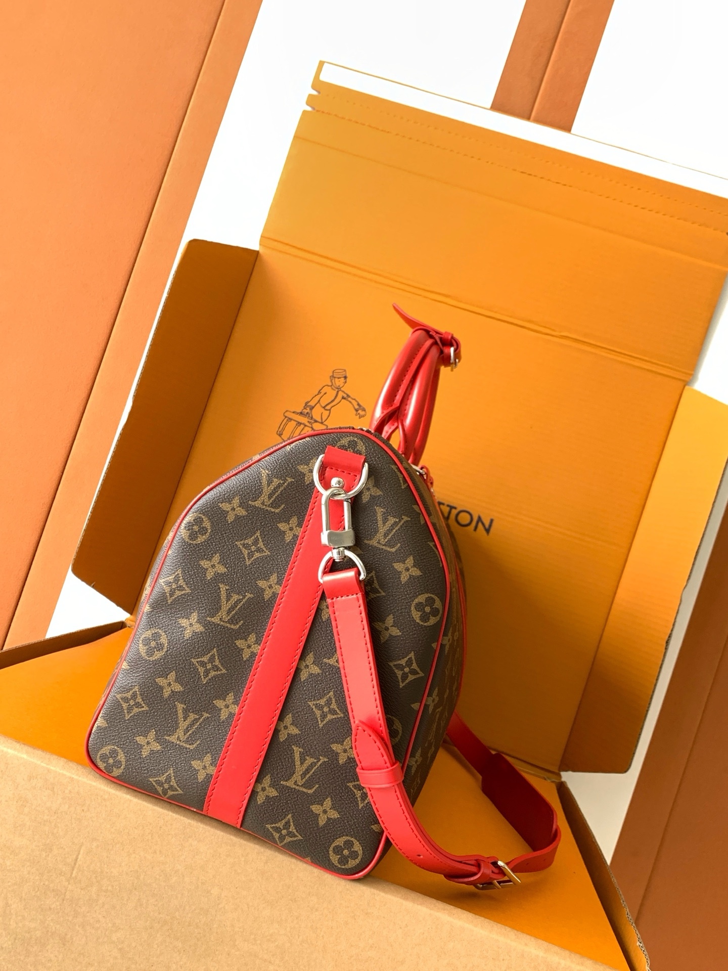 M13808【原厂皮 全钢 芯片版配全套专柜包装】 KEEPALL BANDOULIÈRE 45 旅行袋