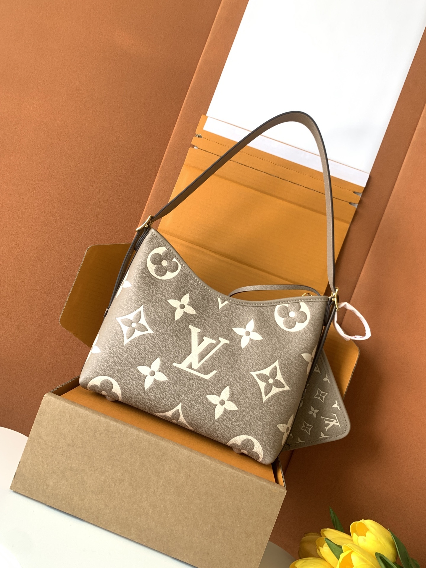 动态芯片版,【特级精品原厂皮,全钢五金💋 M47180大象灰压花 】CarryAll 小号手袋取材 Mo