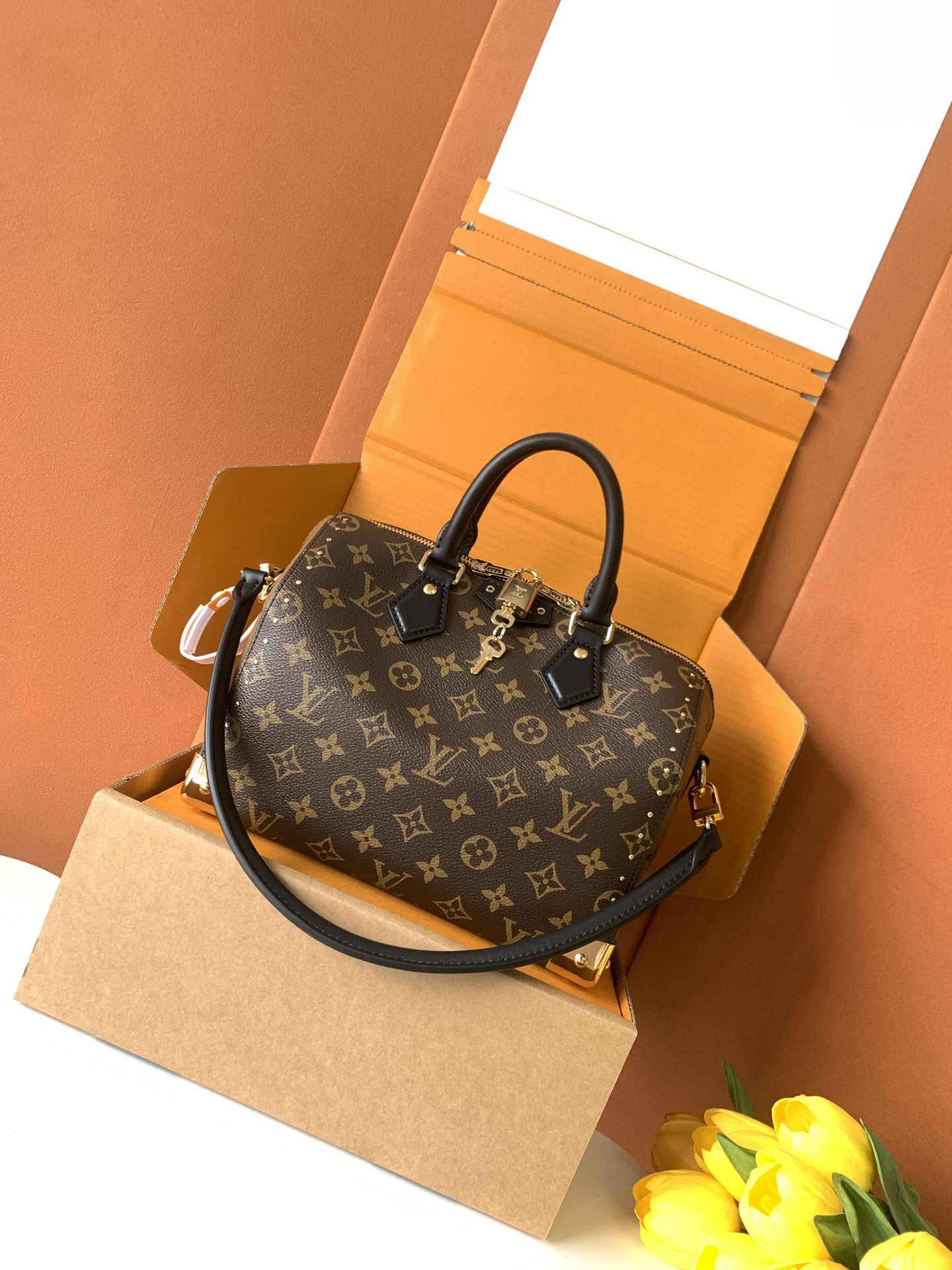 【特级MB原厂皮】【SPEEDY TRUNK 25手袋】型号：M26181老花163C芯片版材料：A级全