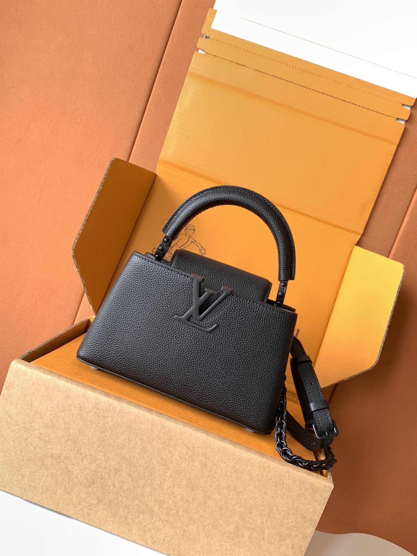 【特级MB动态芯片版原厂皮】本款CarryAll mini 手袋型号：M23955黑色动态芯片材料：A级