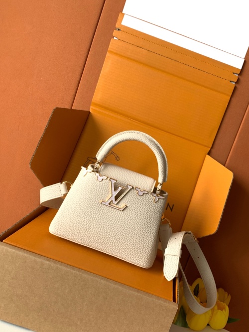 Louis Vuitton Capucines Mini Bag Flower Crown Taurillon Leather Pearl White 1 Louis Vuitton Capucines Mini Bag Flower Crown Taurillon Leather Pearl White
