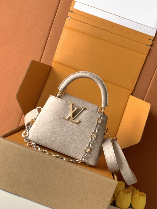 Louis Vuitton Capucines Mini Bag Chain On You Taurillon Leather M12938 1 Louis Vuitton Capucines Mini Bag Chain On You Taurillon Leather M12938