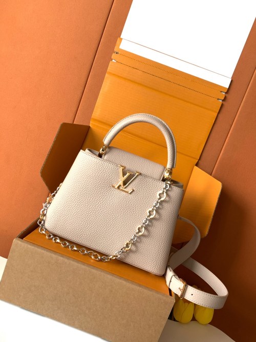 Louis Vuitton Capucines Mini Bag Taurillon Leather Chain On You – Elegant 1 Louis Vuitton Capucines Mini Bag Taurillon Leather Chain On You – Elegant