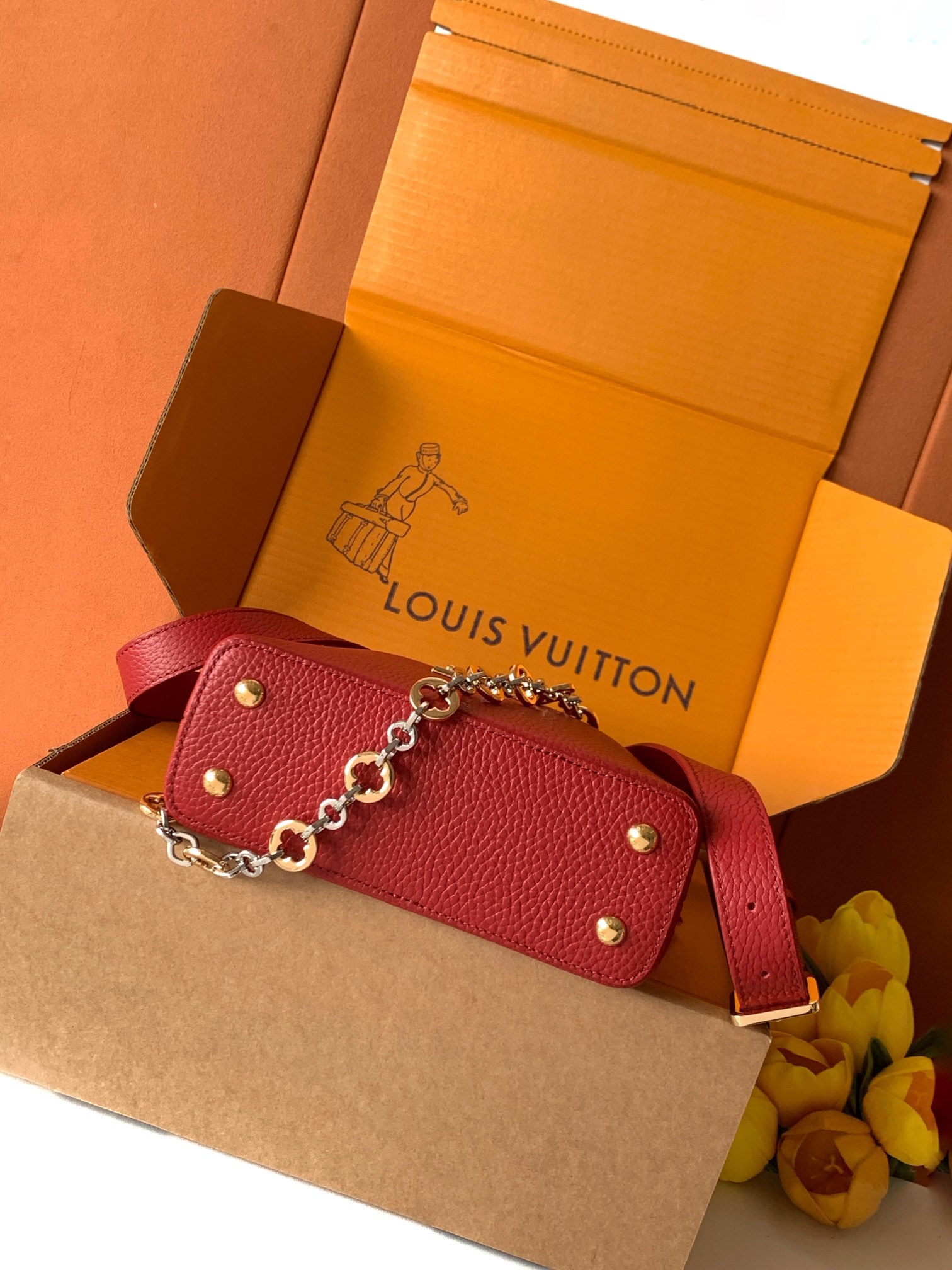 特级全钢五金 M12938半红金 本款Capucines手袋出自CapucinesChain On Yo