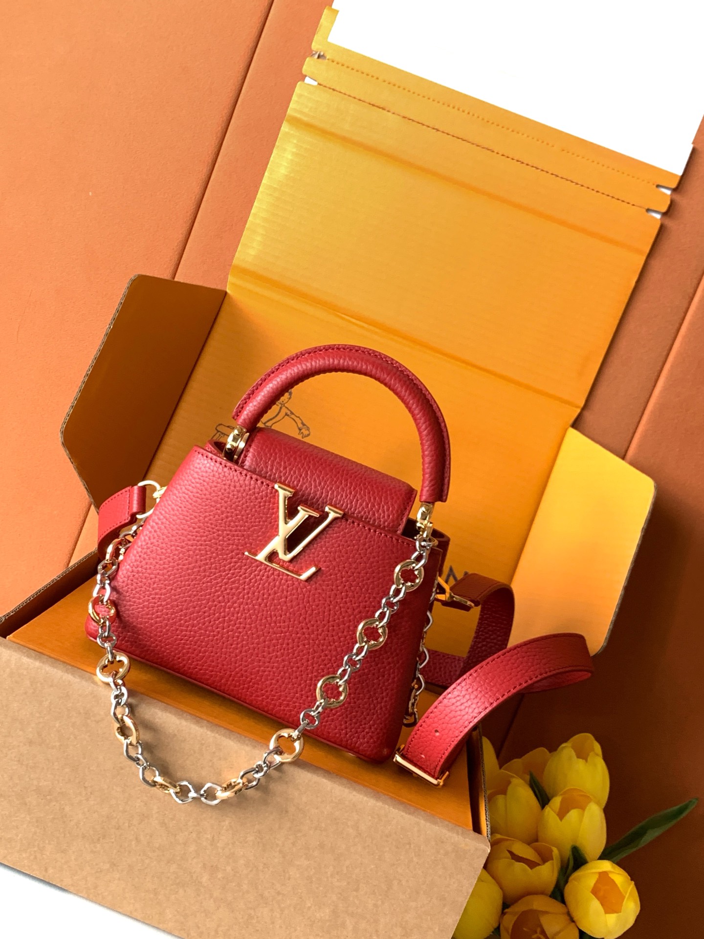 特级全钢五金 M12938半红金 本款Capucines手袋出自CapucinesChain On Yo