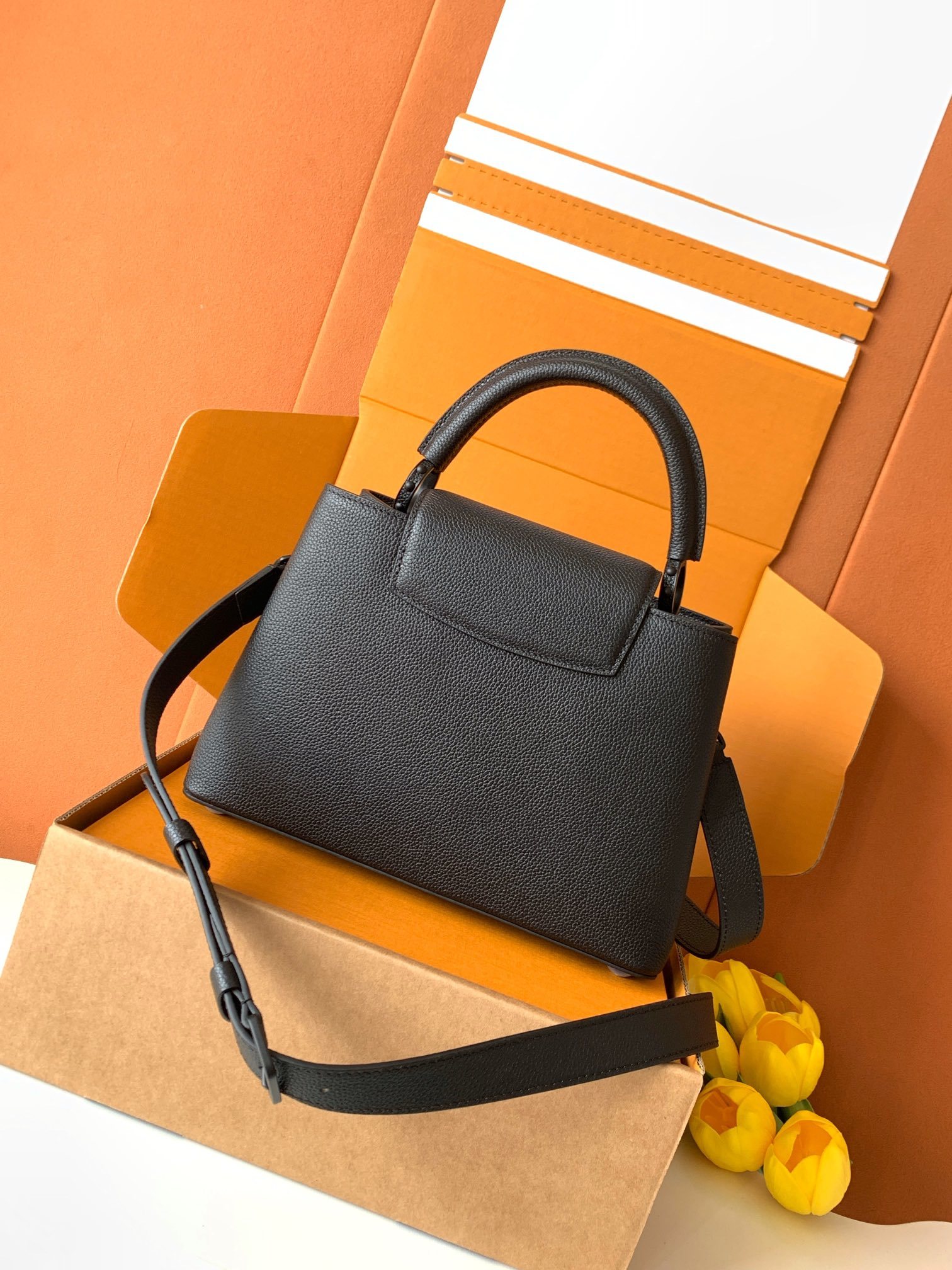 【特级MB163c01芯片版原厂皮】本款CarryAll BB 手袋型号:M25255黑色163c01芯