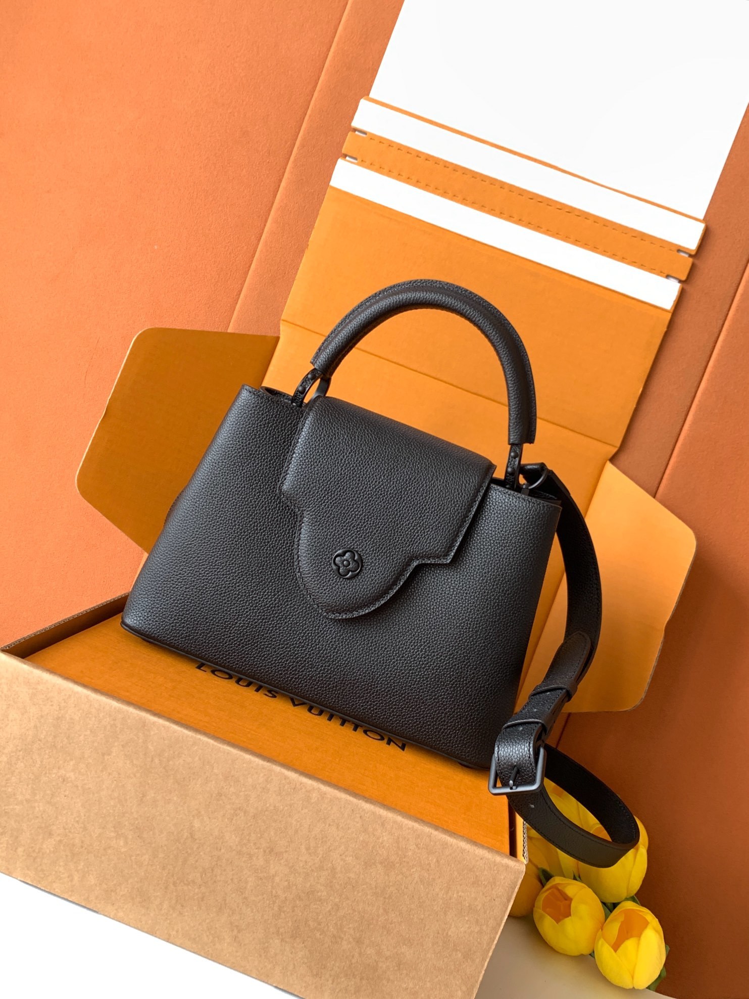 【特级MB163c01芯片版原厂皮】本款CarryAll BB 手袋型号:M25255黑色163c01芯