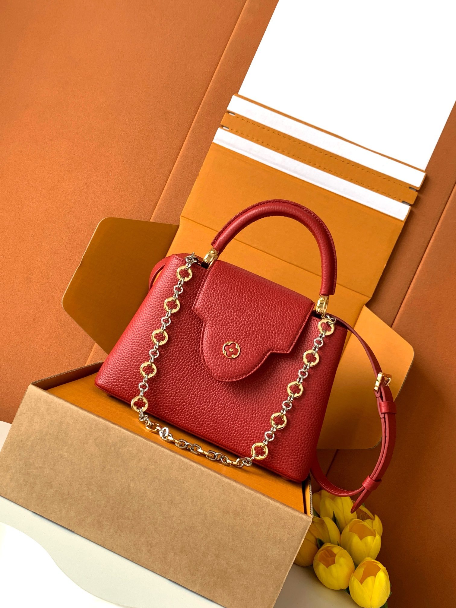 特级全钢五金 M12936半红金 本款Capucines手袋出自CapucinesChain On Yo